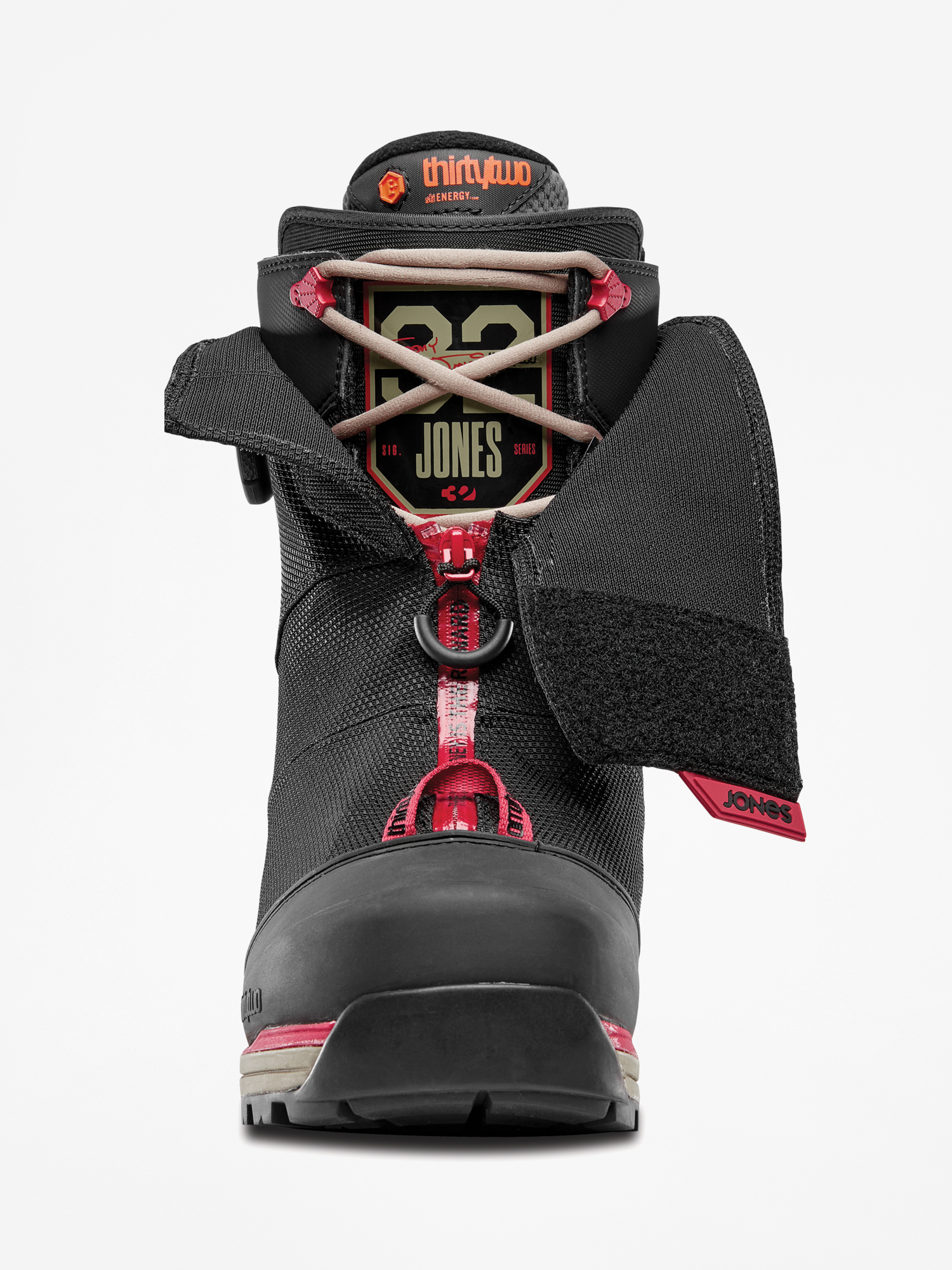 Mens ThirtyTwo Jones Mtb Snowboard boots (black/tan/red)