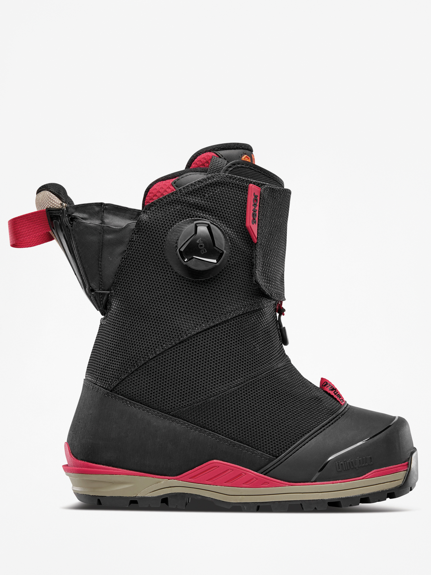 Mens ThirtyTwo Jones Mtb Snowboard boots (black/tan/red)