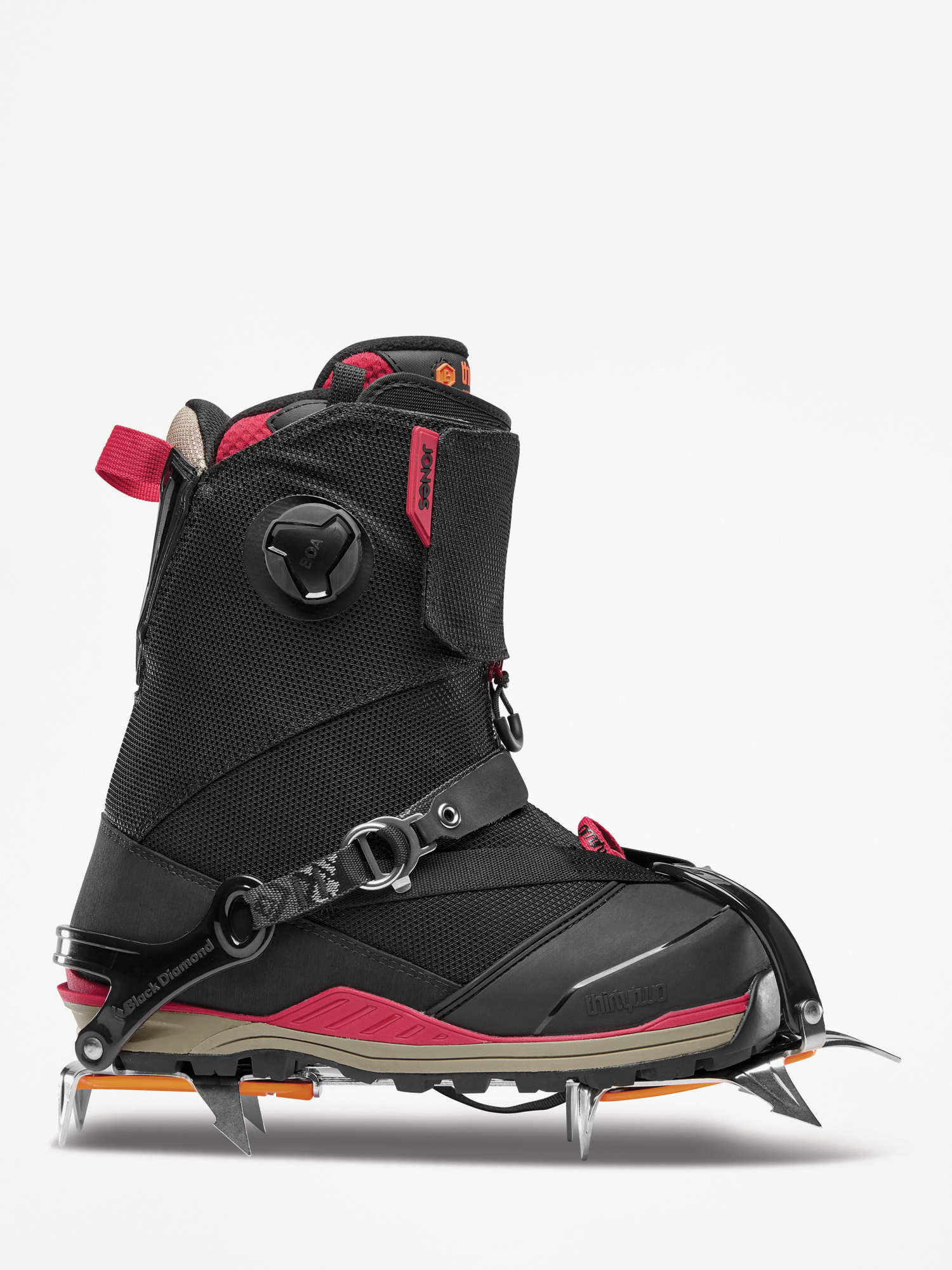 Mens ThirtyTwo Jones Mtb Snowboard boots (black/tan/red)