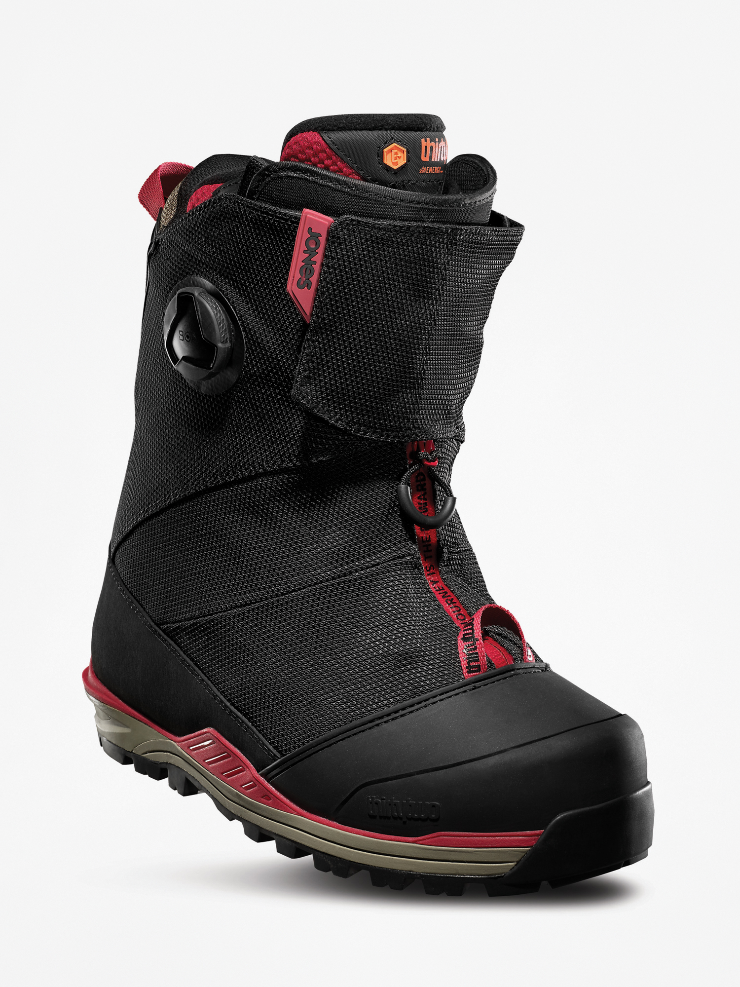 Mens ThirtyTwo Jones Mtb Snowboard boots (black/tan/red)