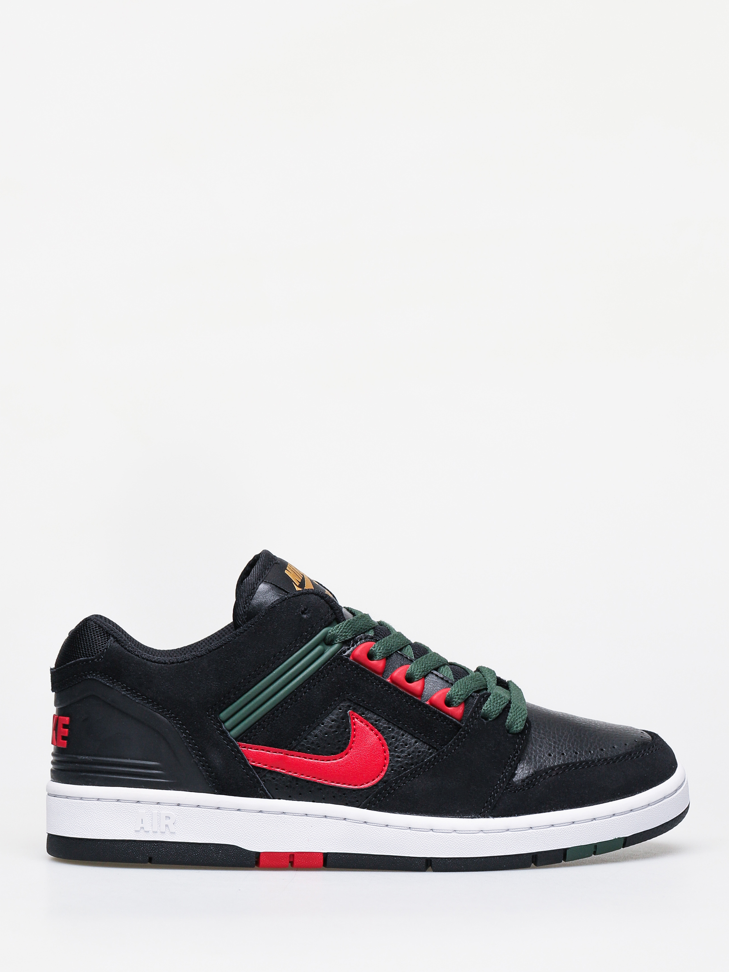Nike SB Air Force II Low Shoes (black/gym red deep forest)