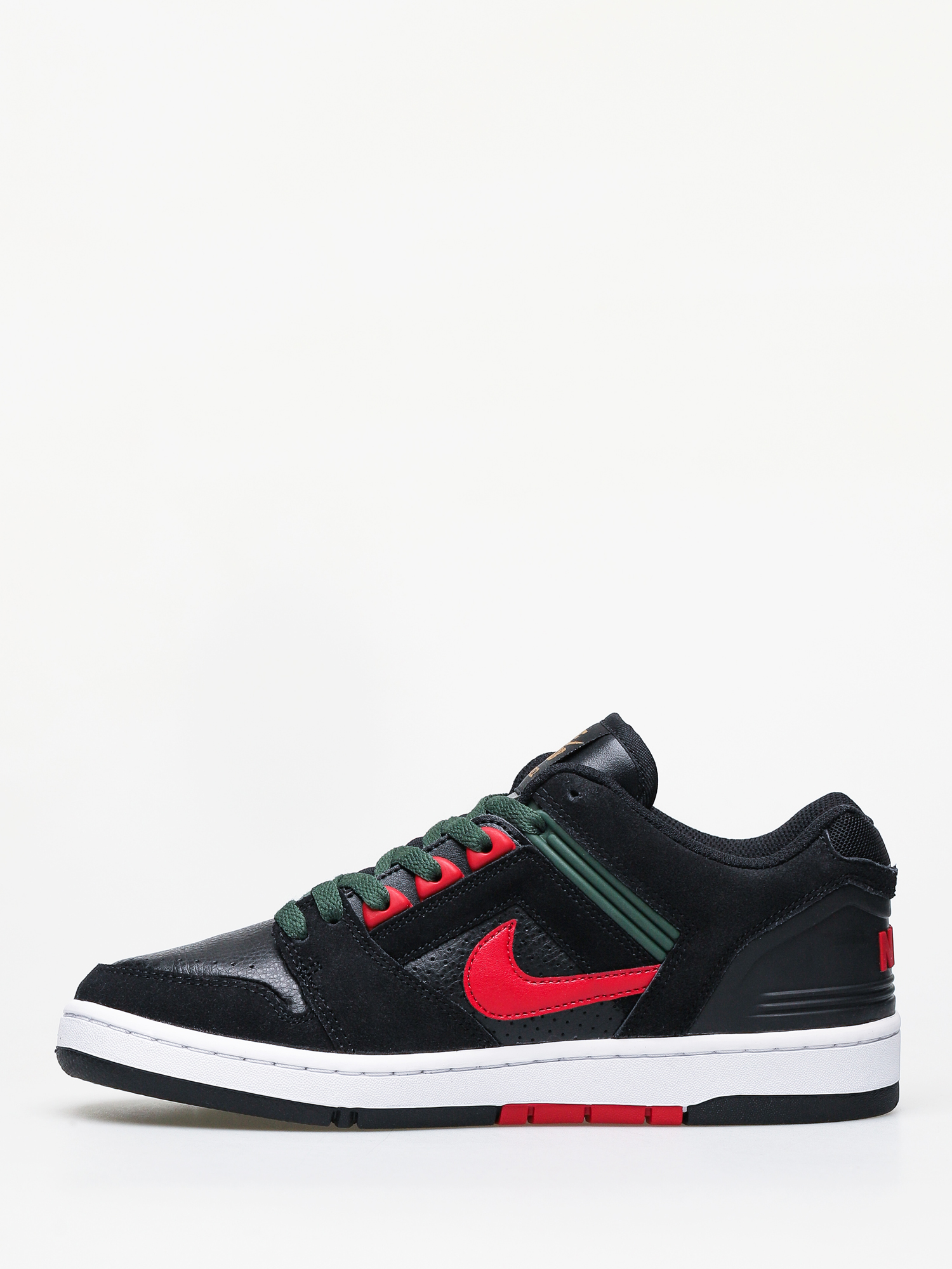 Nike SB Air Force II Low Shoes (black/gym red deep forest)