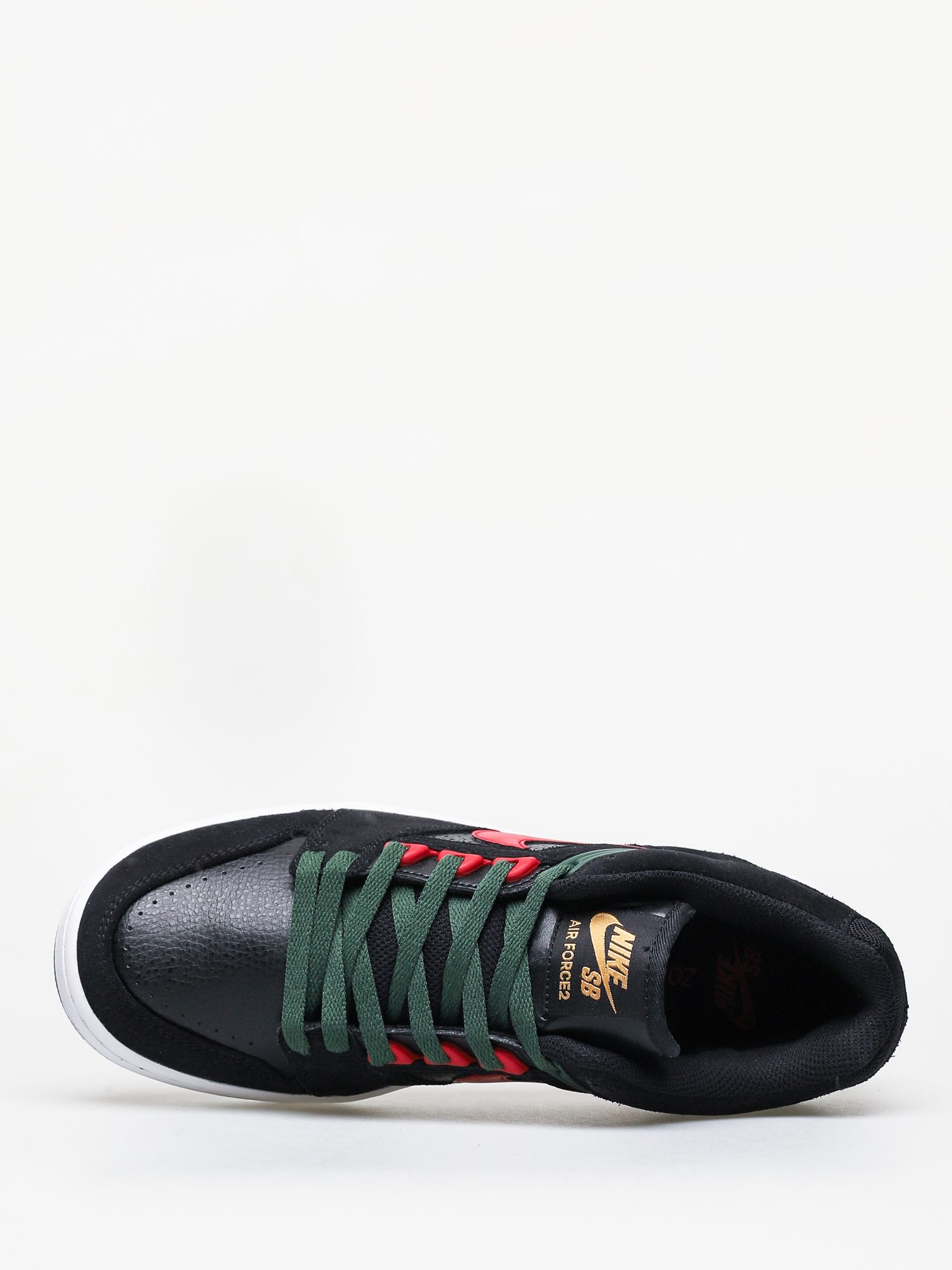 Nike SB Air Force II Low Shoes (black/gym red deep forest)