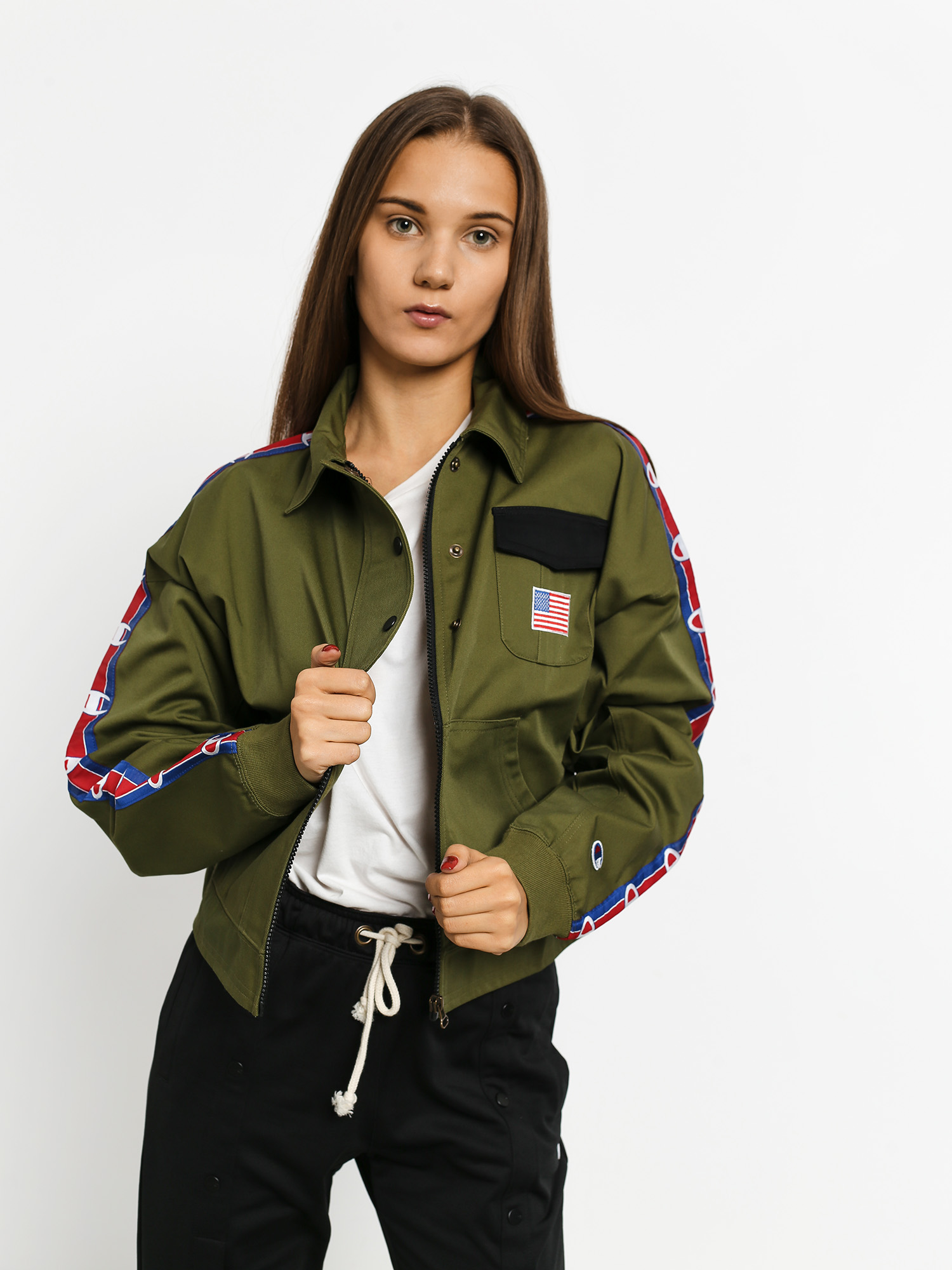 olive green champion jacket