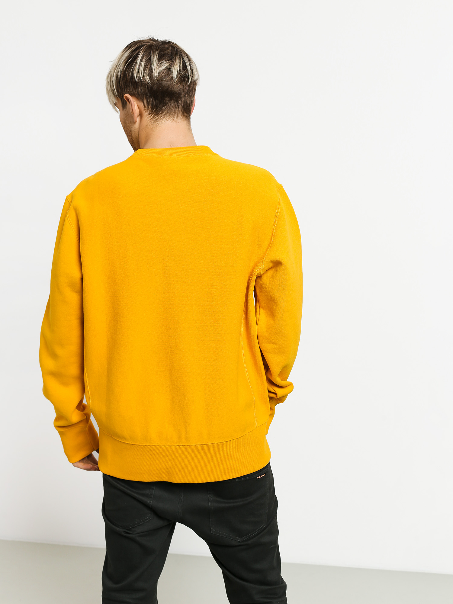 Champion reverse weave イエロー Champion Reverse Weave Crewneck Left Chest Logo Sweatshirt