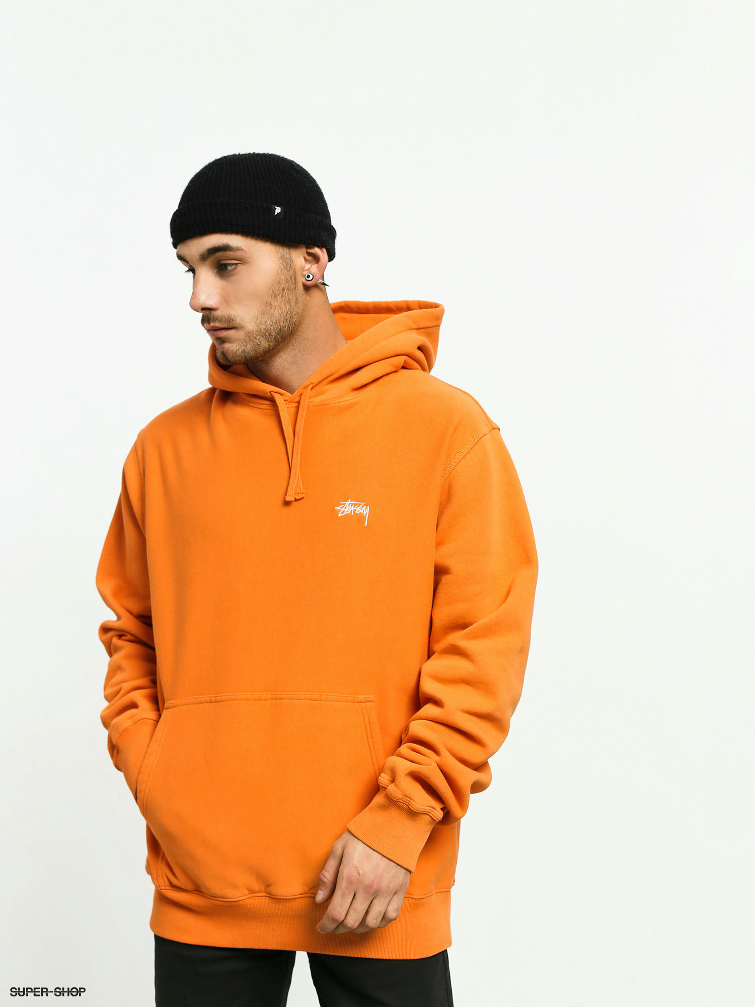 Stussy Stock Logo HD Hoodie orange