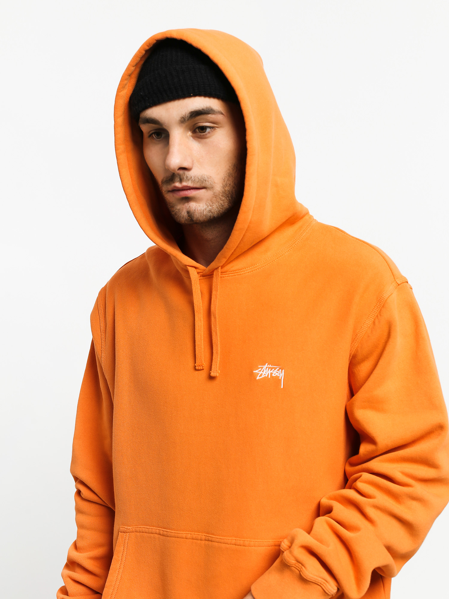 stussy orange sweatshirt