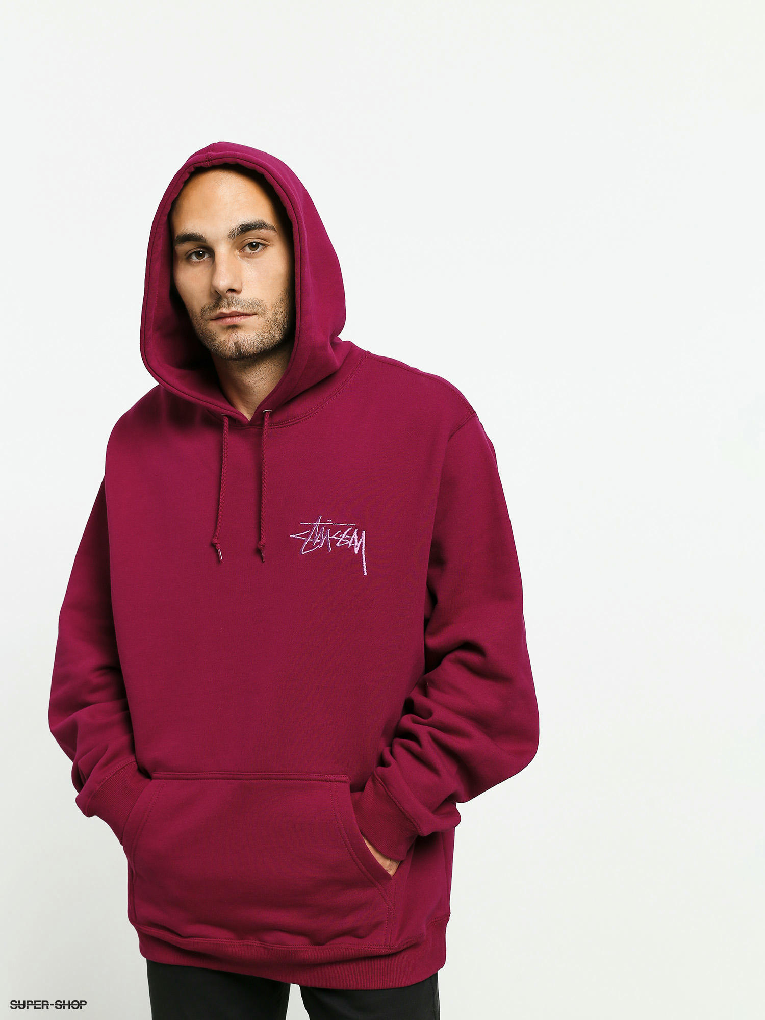 stussy wine hoodie