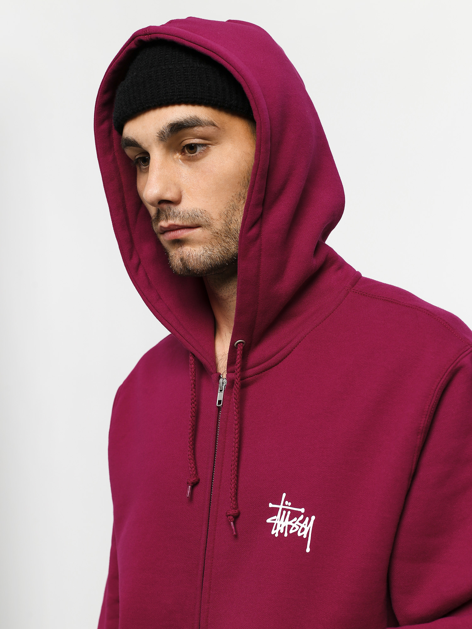 Stussy Basic Zip HD Hoodie (wine)
