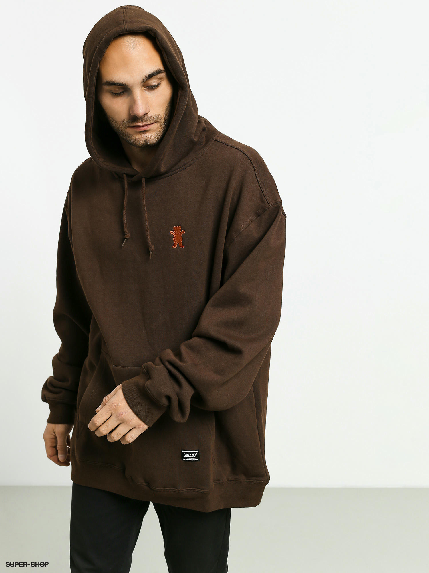 grizzly og bear embroidered hoodie