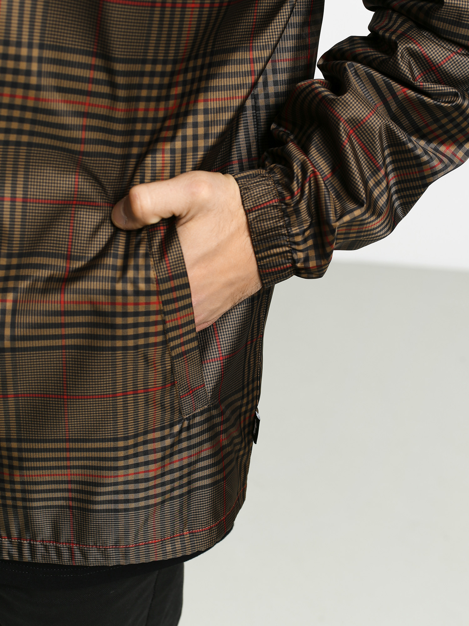 Stussy Plaid Coach Jacket - brown (brown)
