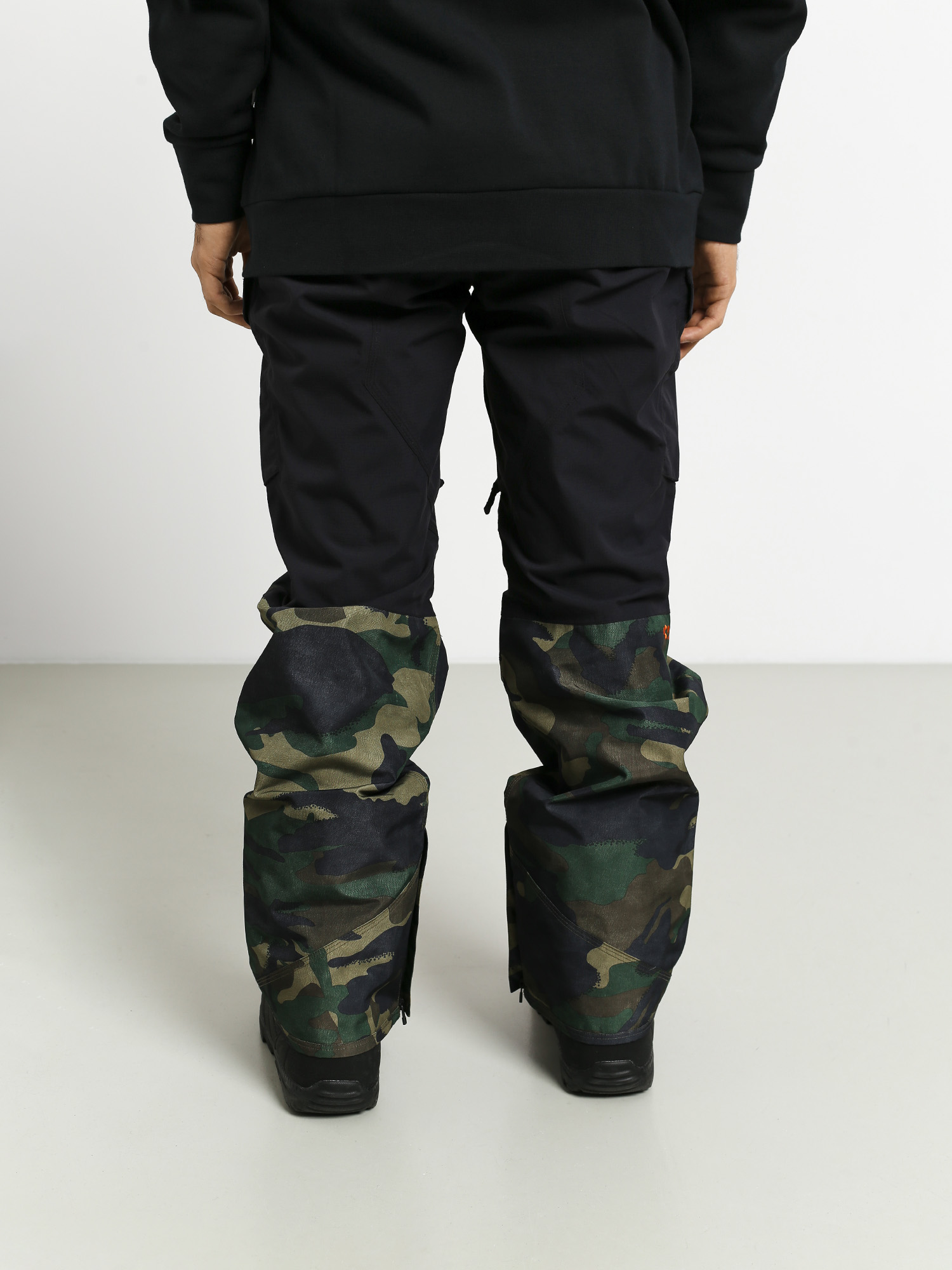black camouflage trousers