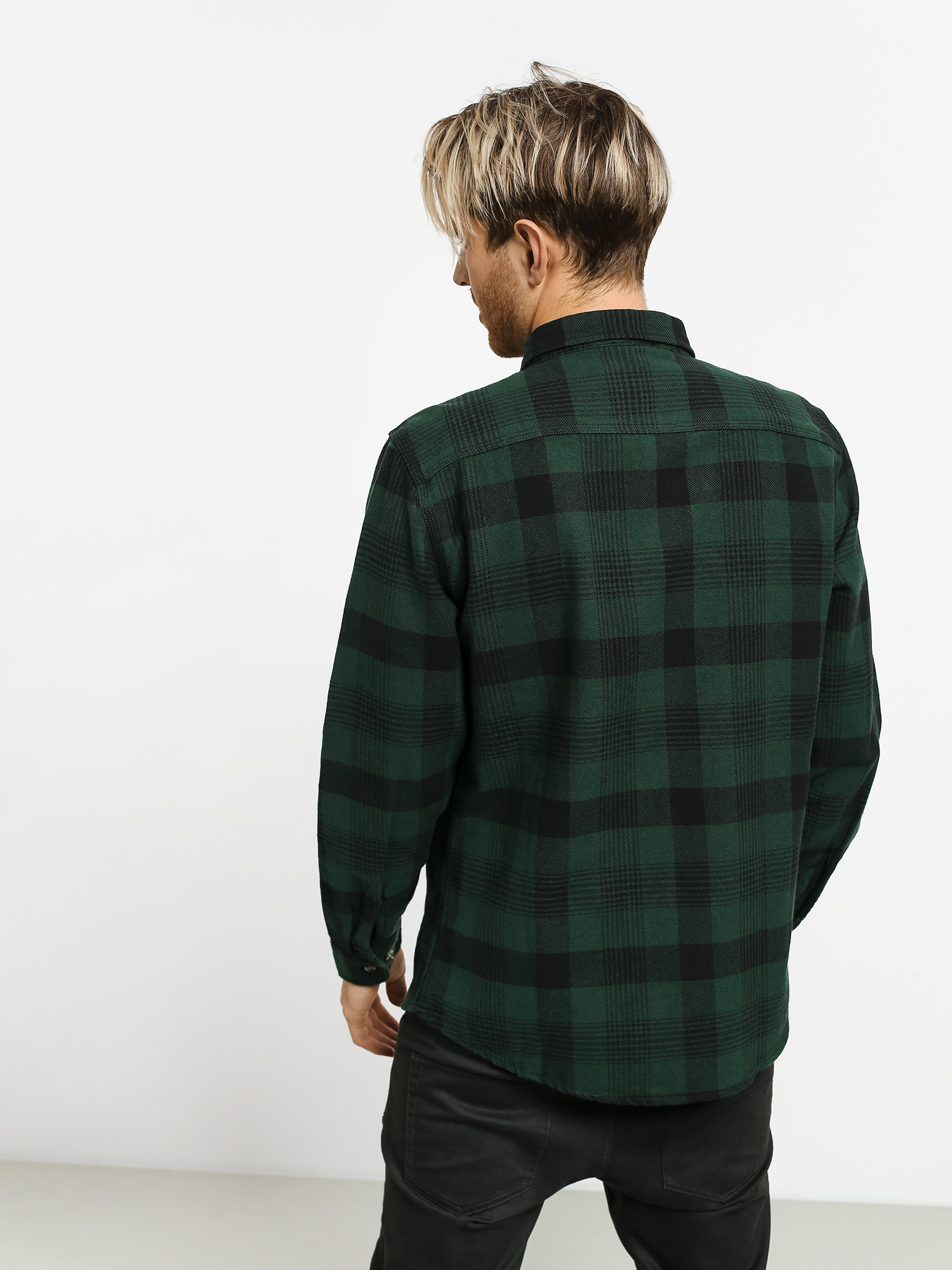 Brixton Bowery Flannel Ls Shirt (black/green)