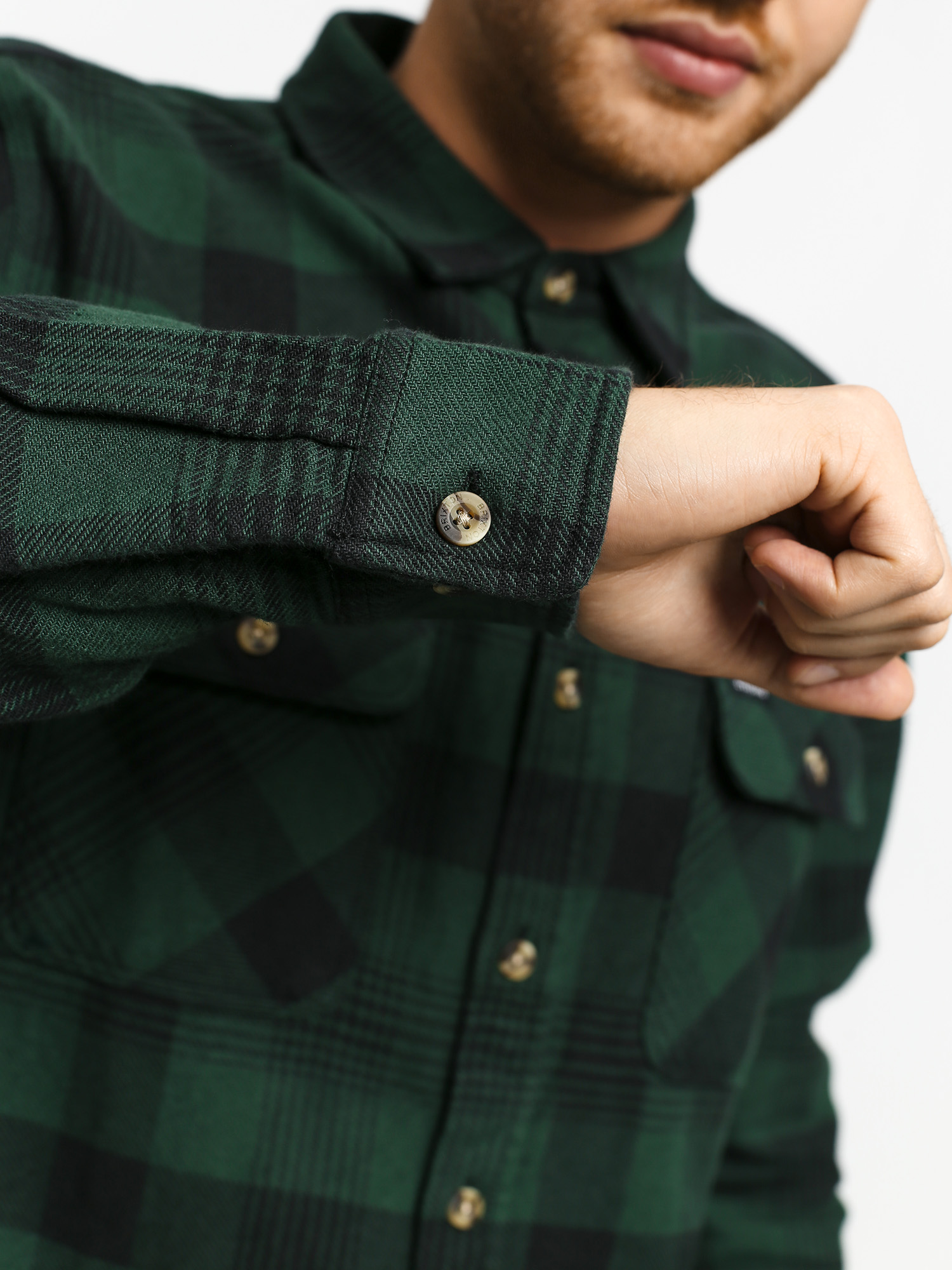 Brixton Bowery Flannel Ls Shirt (black/green)