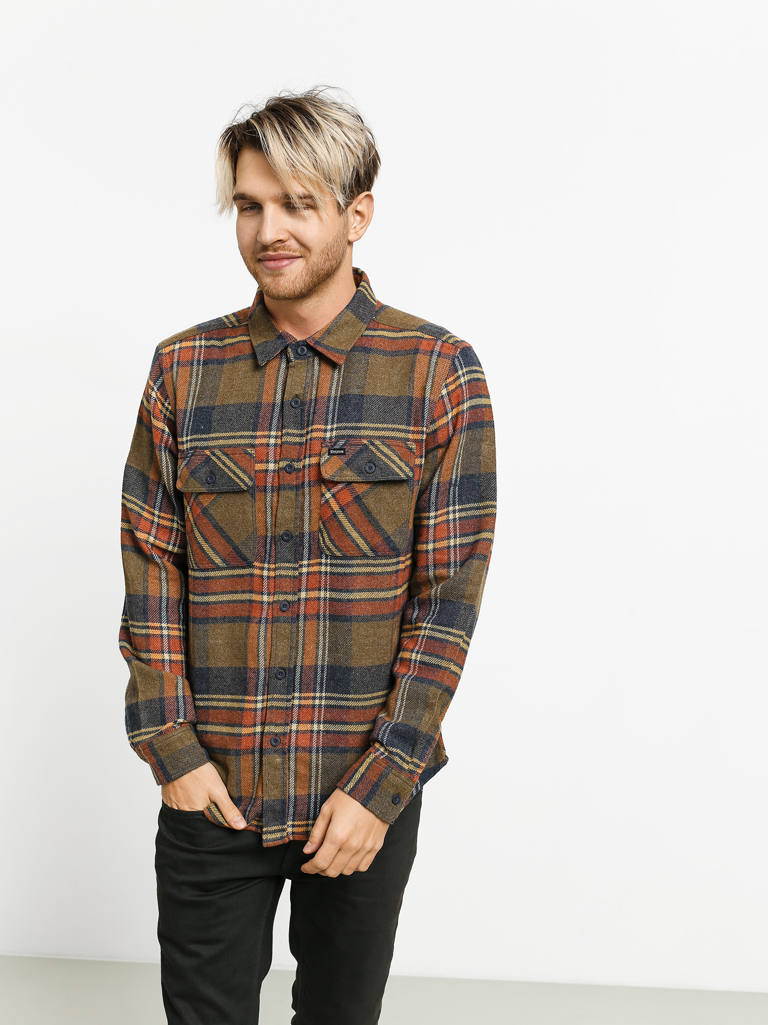 brixton bowery flannel sage