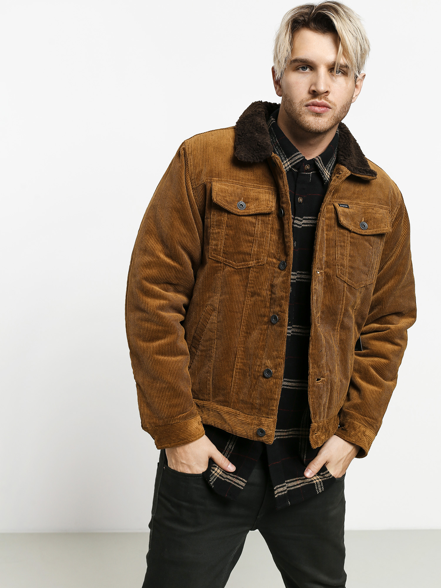 Brixton Cable Sherpa Jacket (brass)