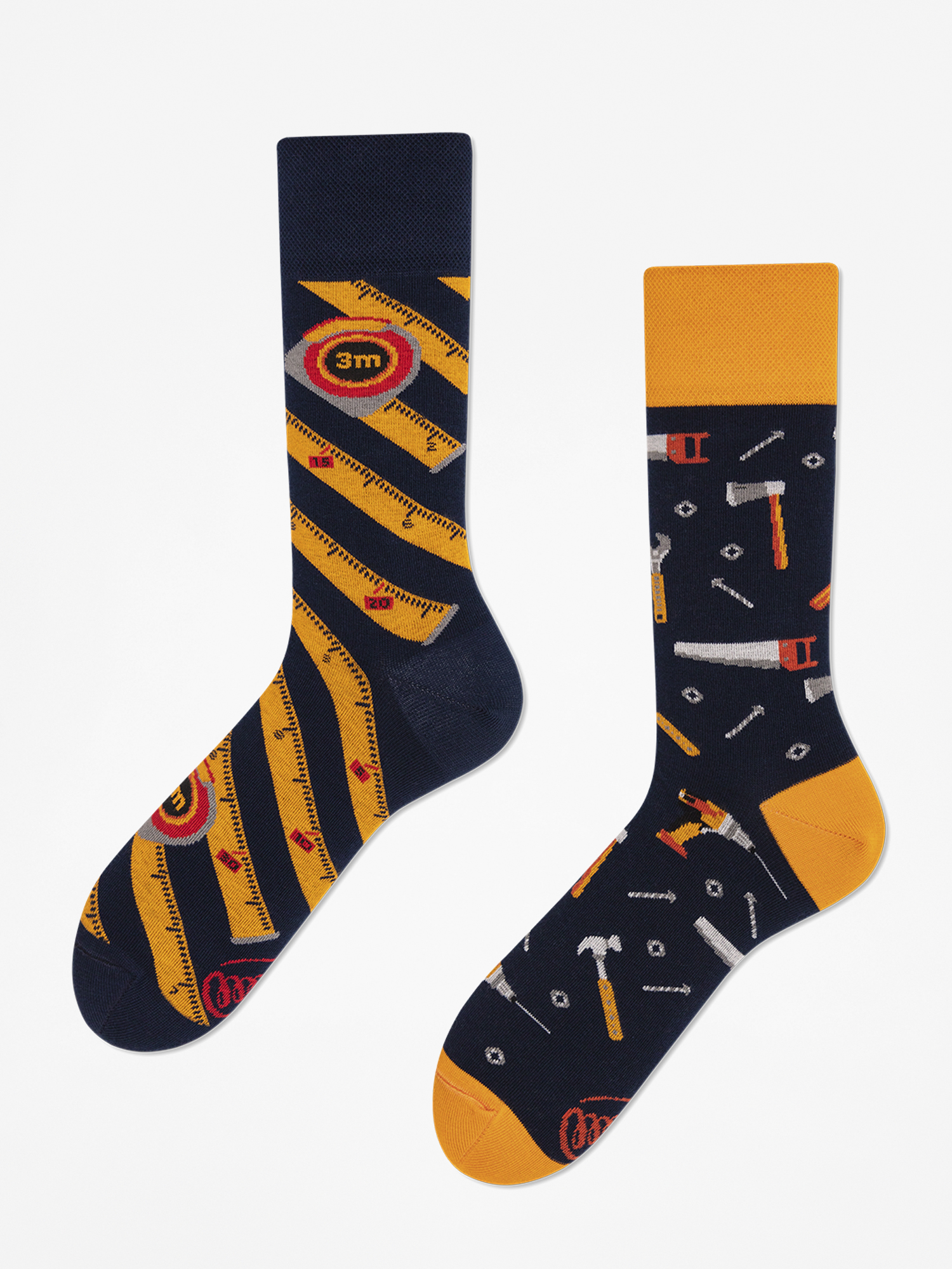 Many Mornings The Handyman Socks (navy/yellow)
