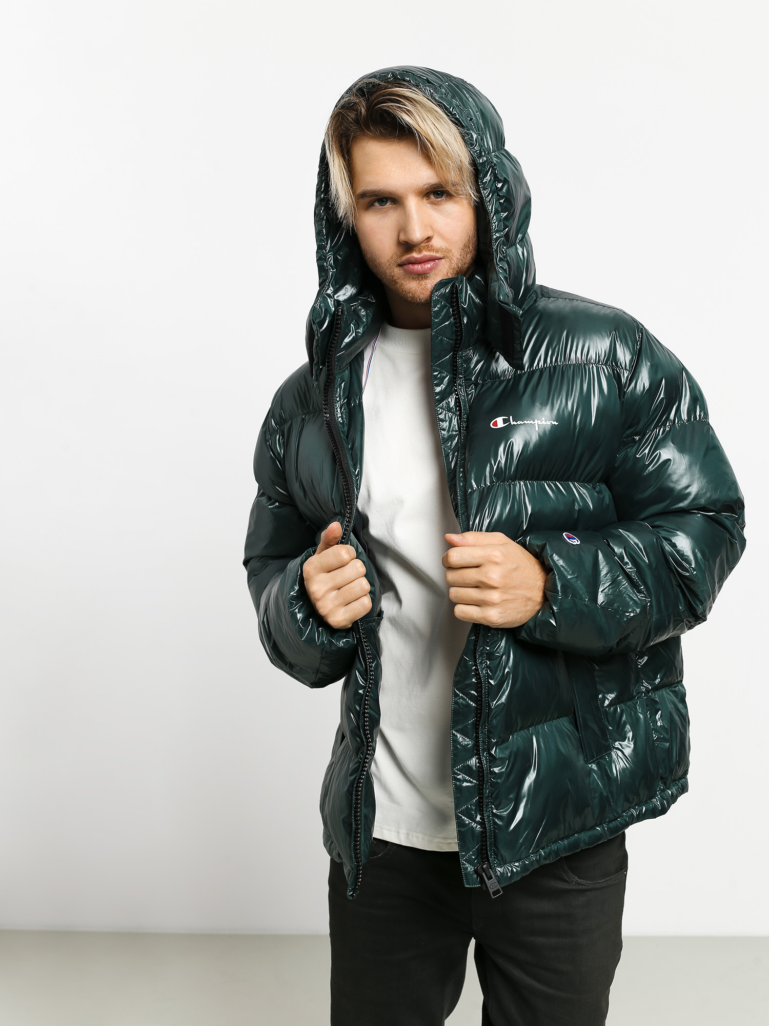 champion puffer bomber jacket