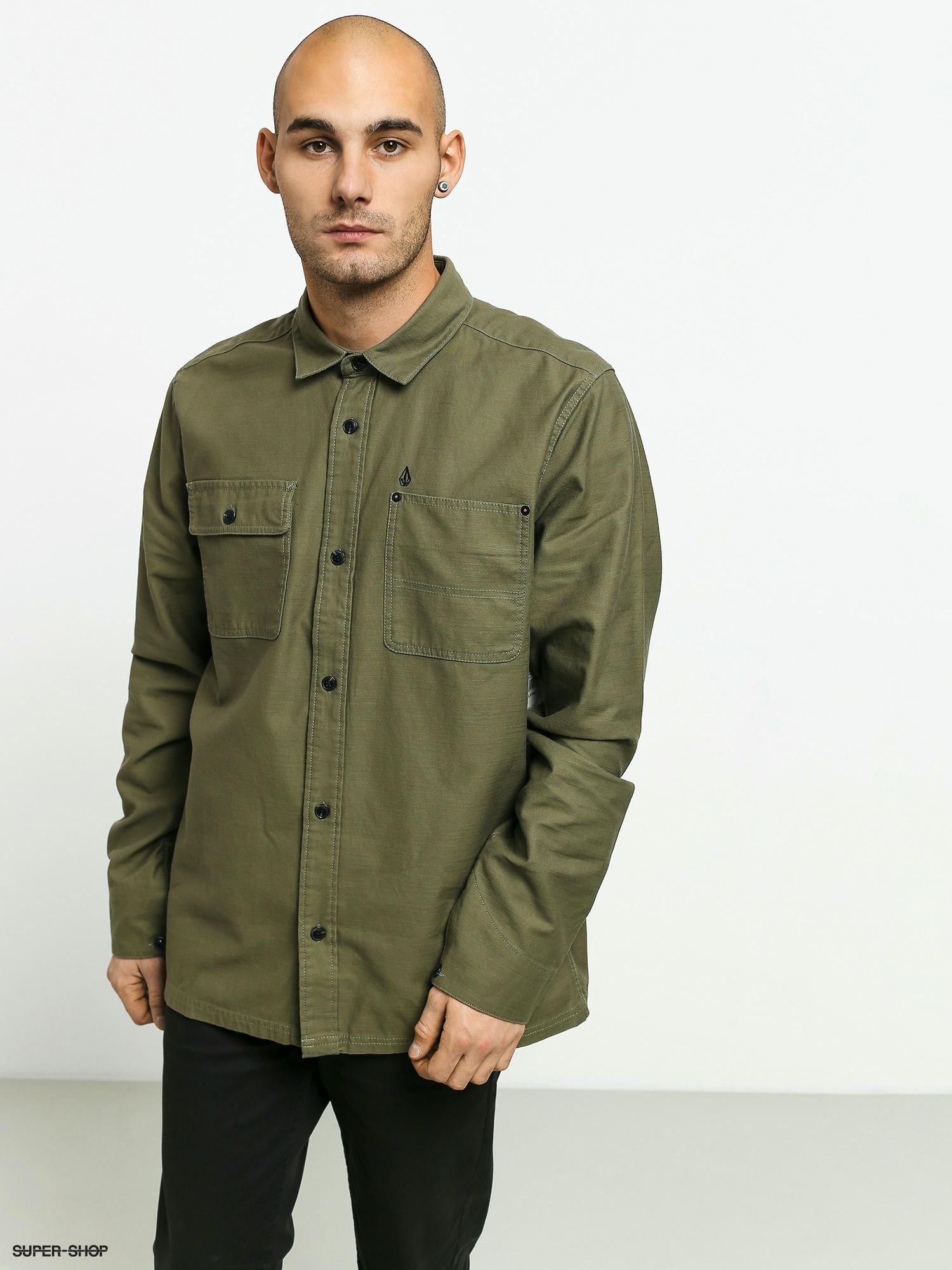 army green shirt combination