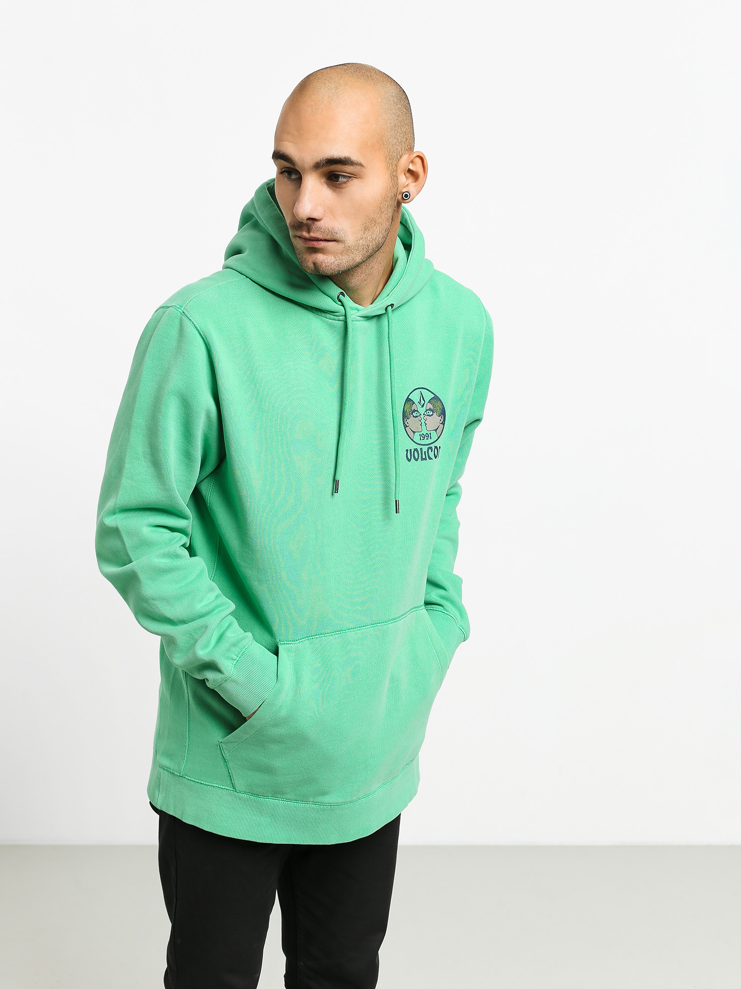 volcom green hoodie