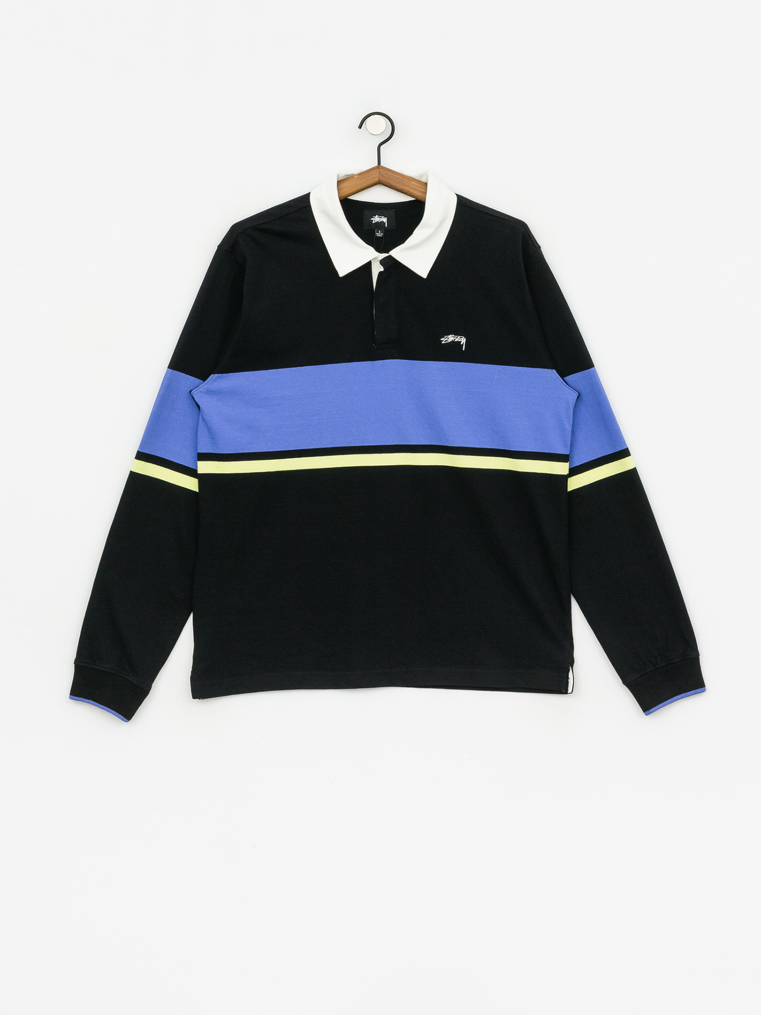 Stussy Justin Rugby Longsleeve - black (black)