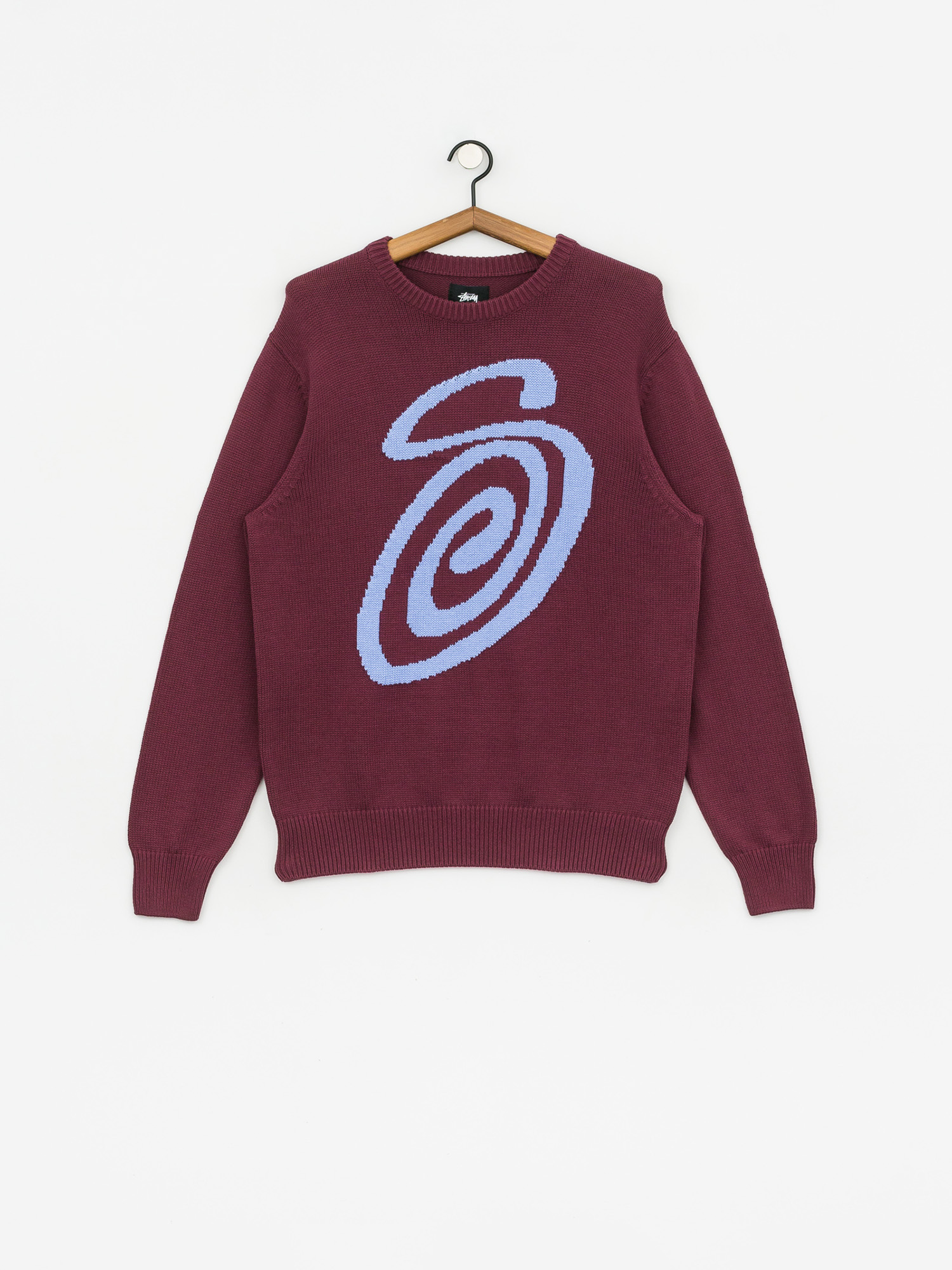 Stussy Curly S Sweater (burgundy)