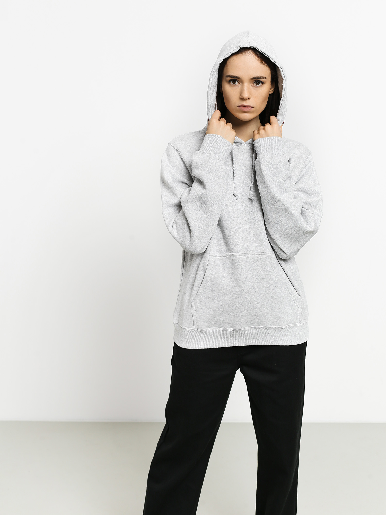 Stussy Basic Logo HD Hoodie Wmn (ash heather)