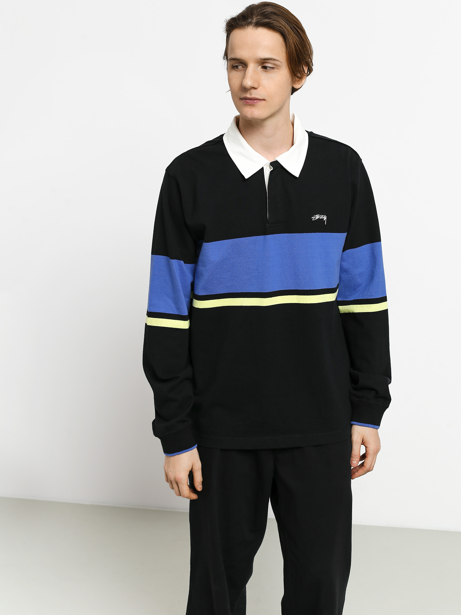 Stussy Justin Rugby Longsleeve - black (black)
