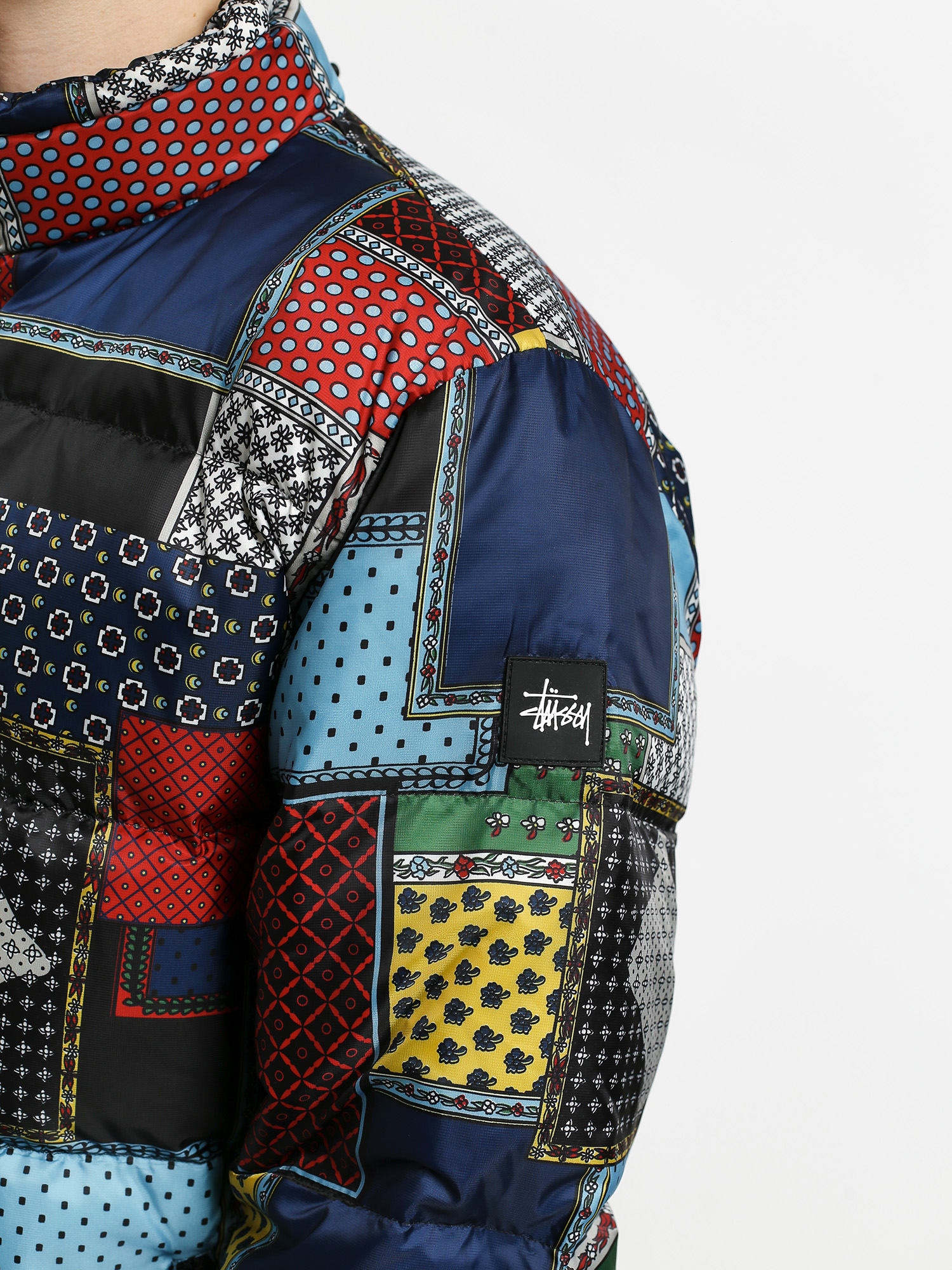 ジャケット・アウター Stussy Patchwork Puffer Jacket Stussy Puffer Patchwork Multicolor Jacket Size S | eBay