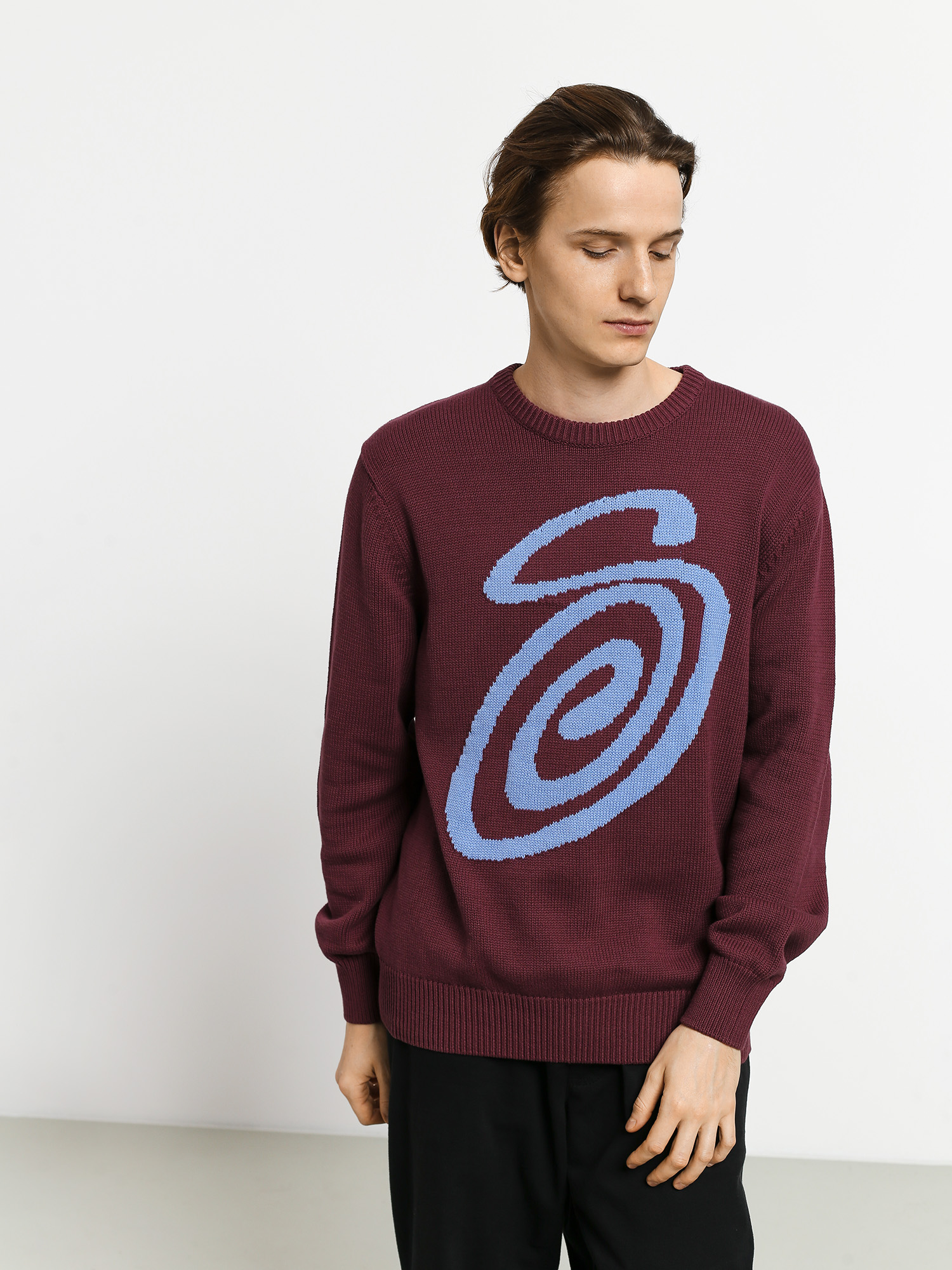 Stussy Curly S Sweater (burgundy)