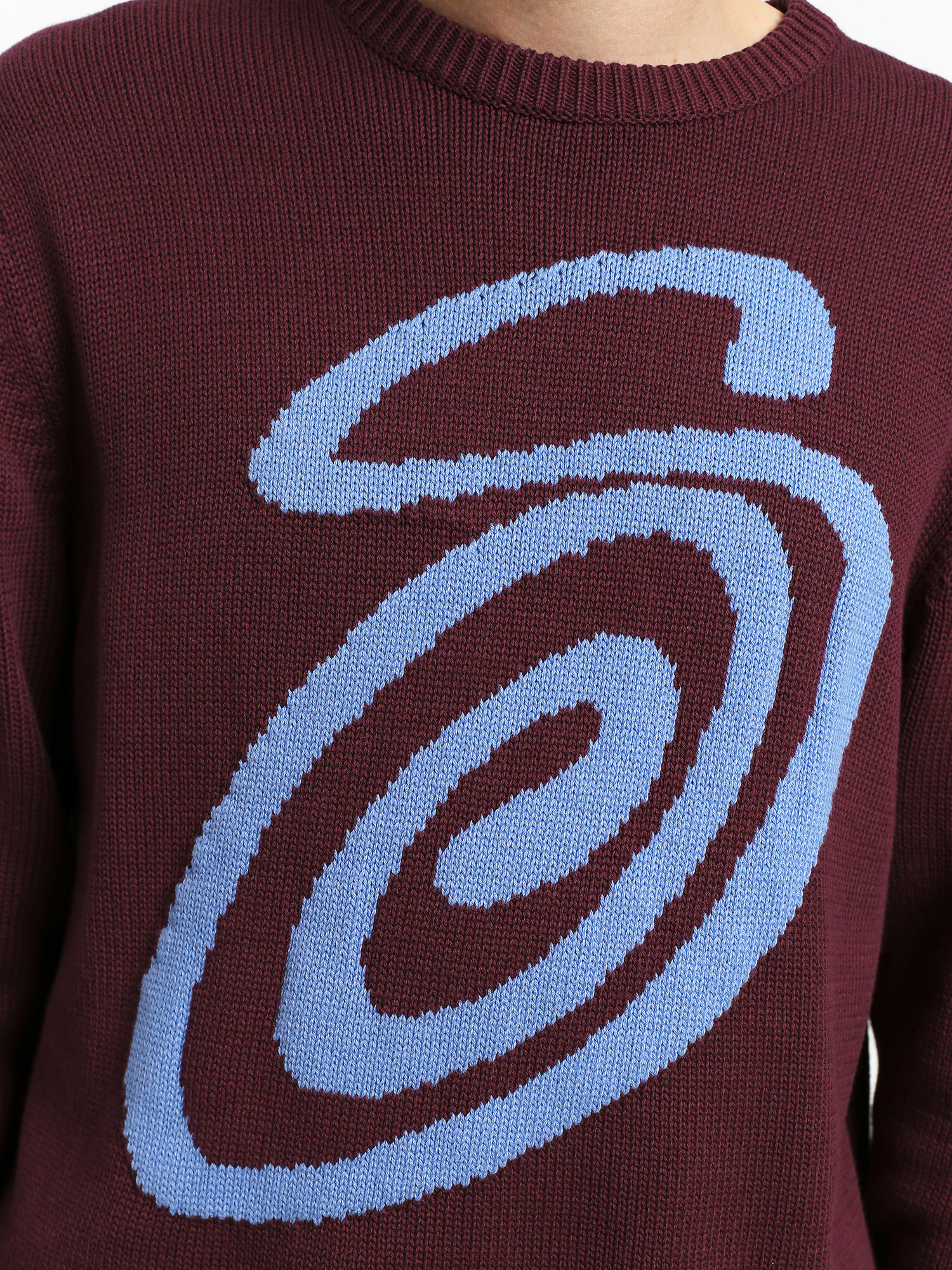 Stussy Curly S Sweater (burgundy)