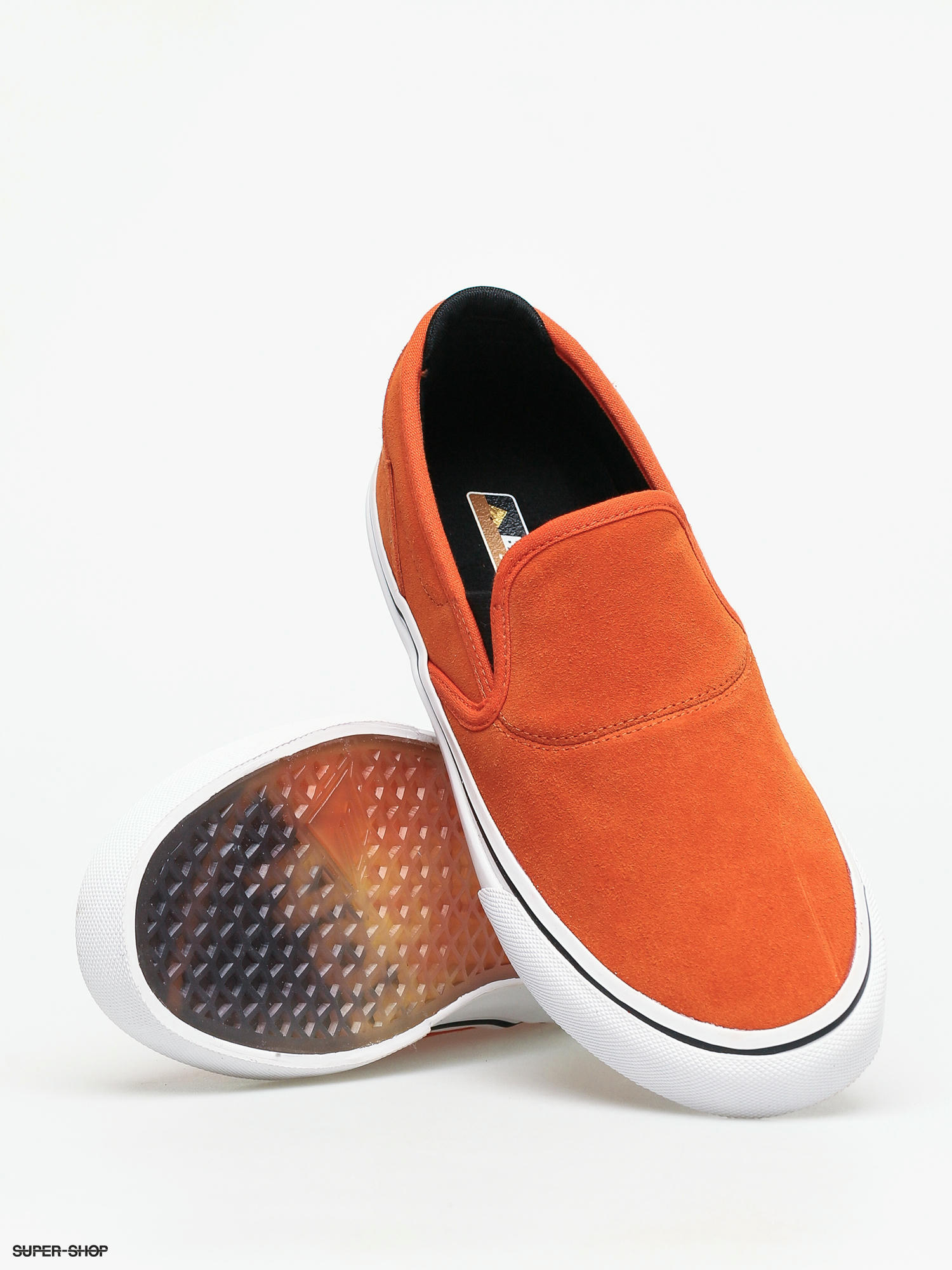 orange slip on shoes