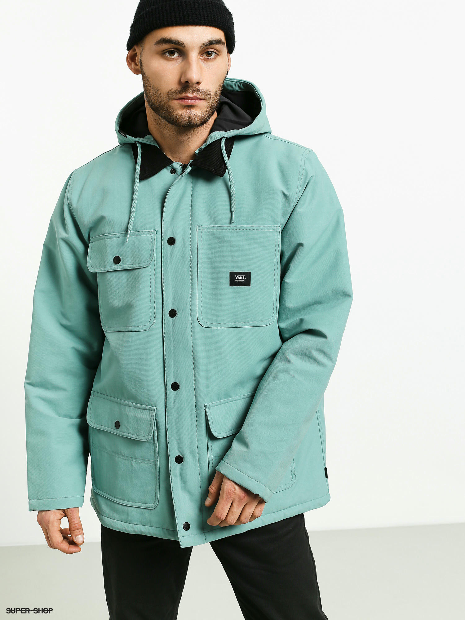 vans drill chore jacket oil blue