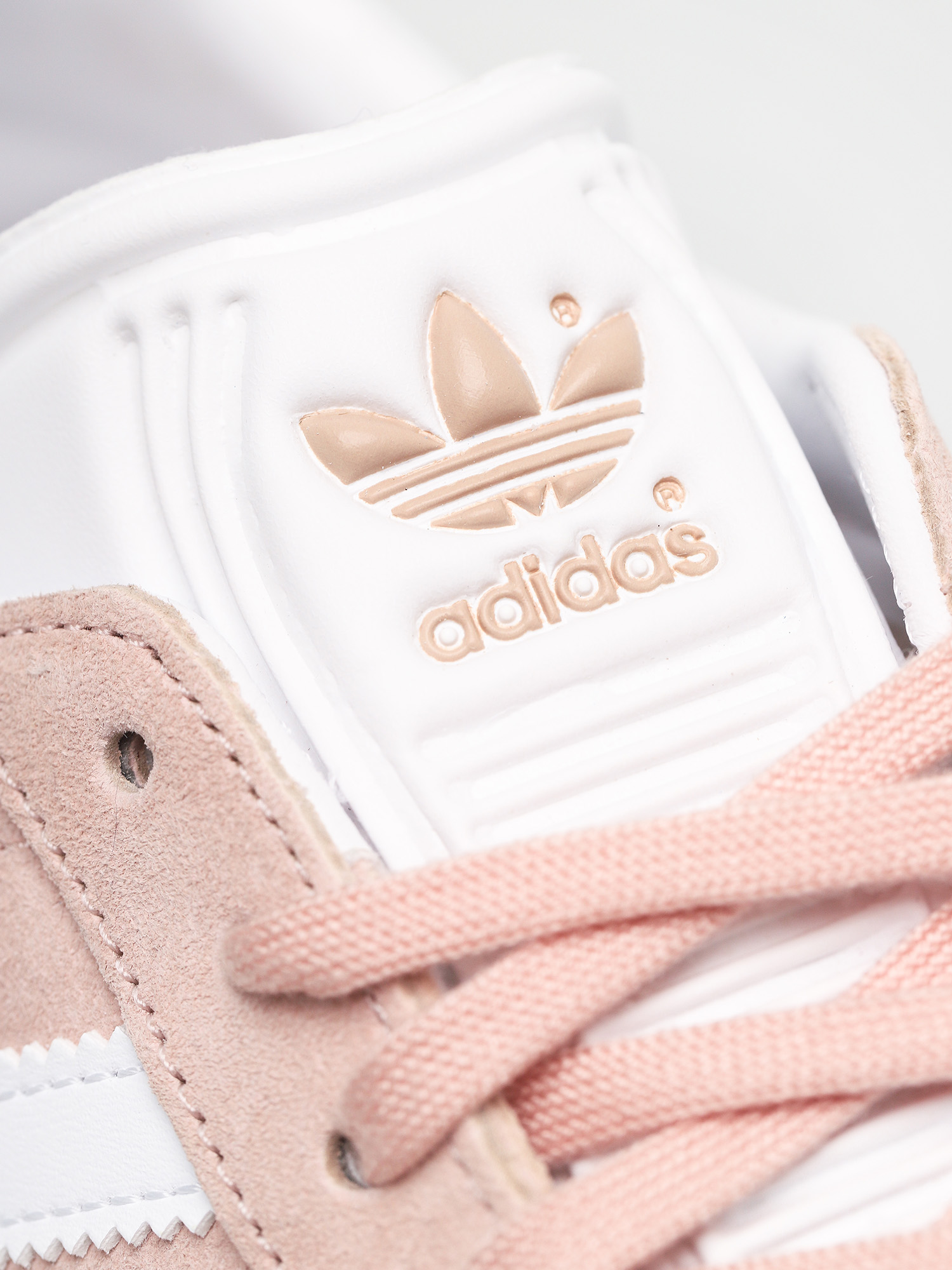 adidas Gazelle Shoes (vapour pink/white/gold met)