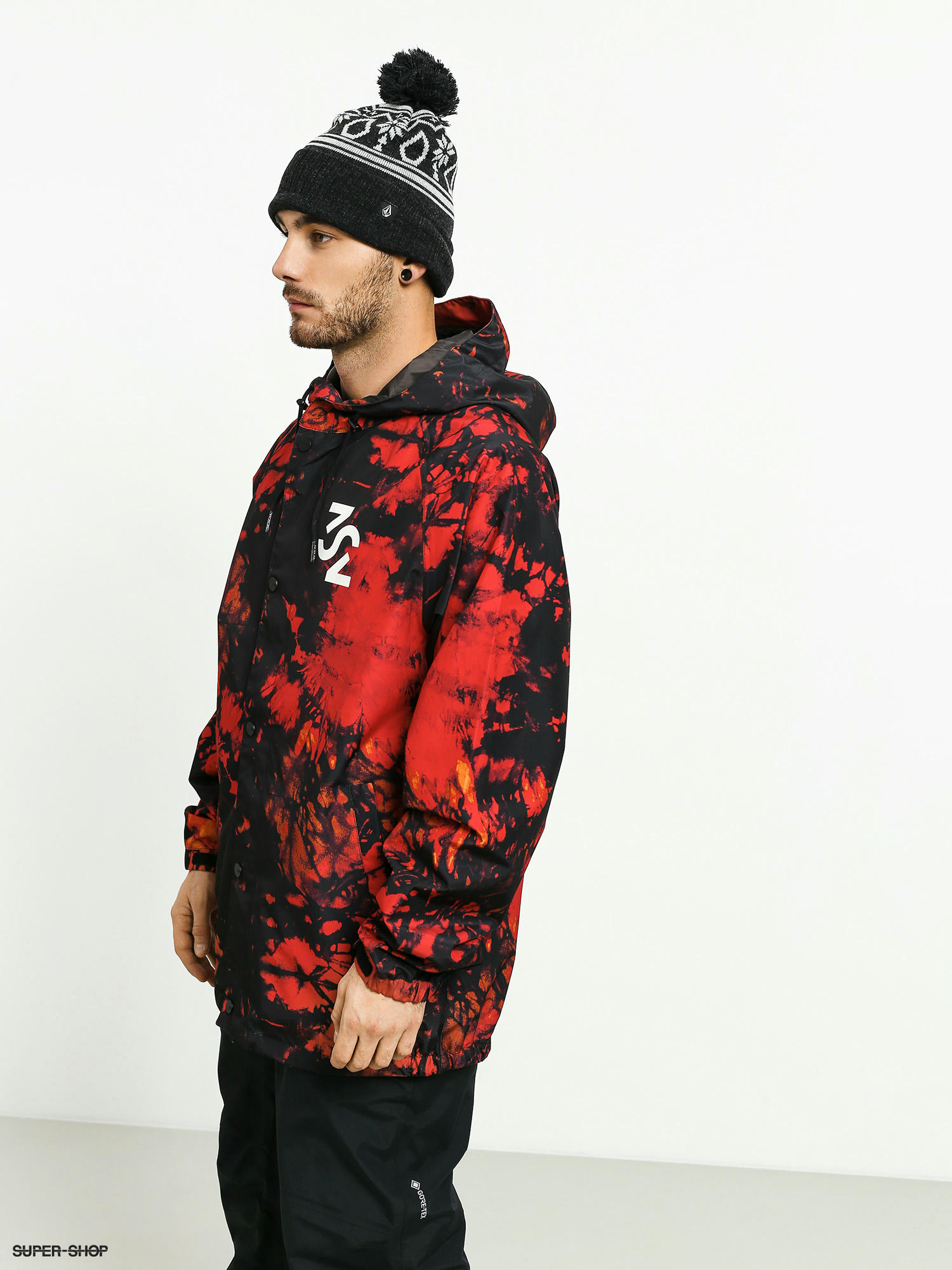 Black and 2025 red snowboard jacket