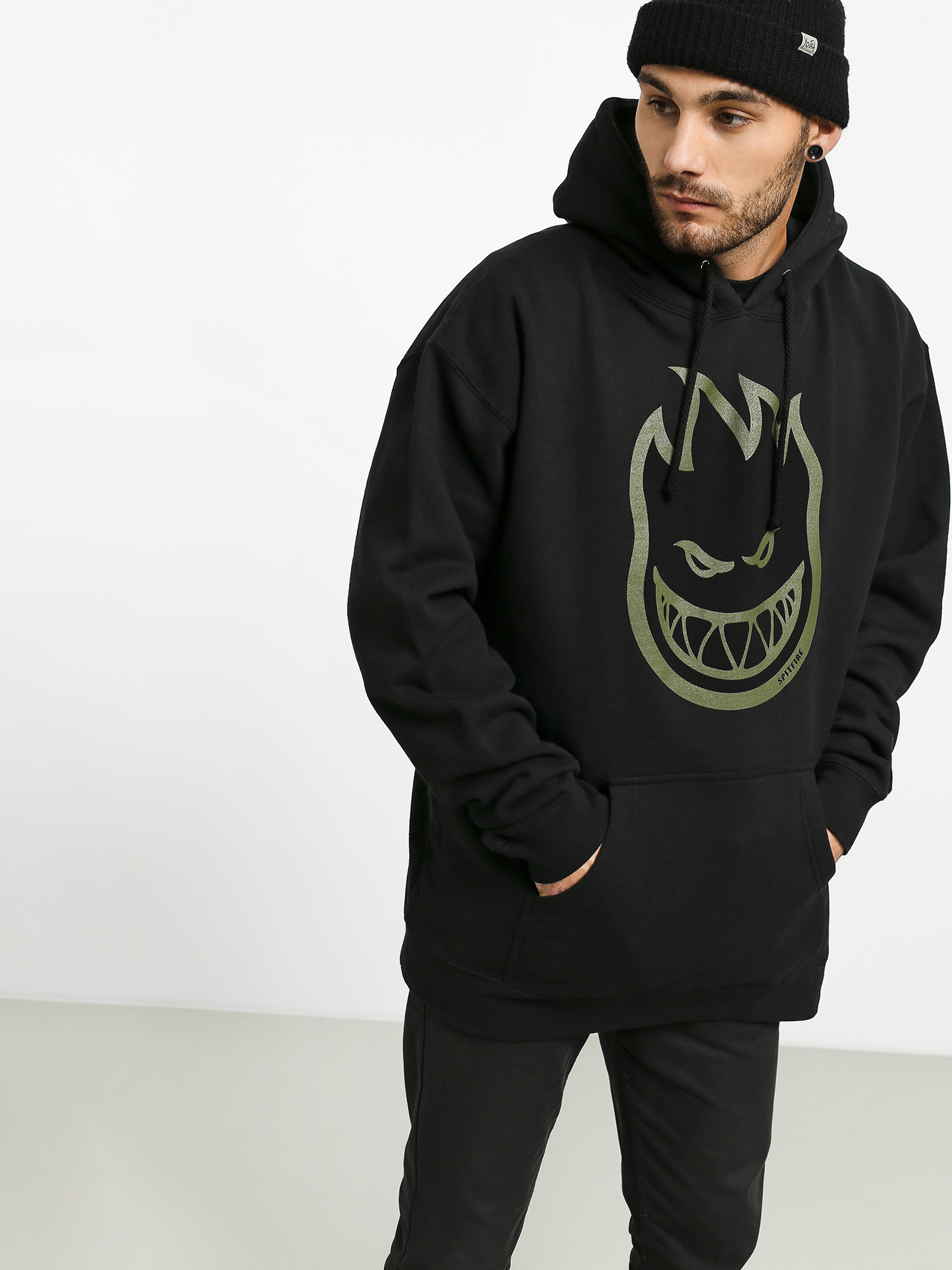 Spitfire Bighead HD Hoodie (black/army)