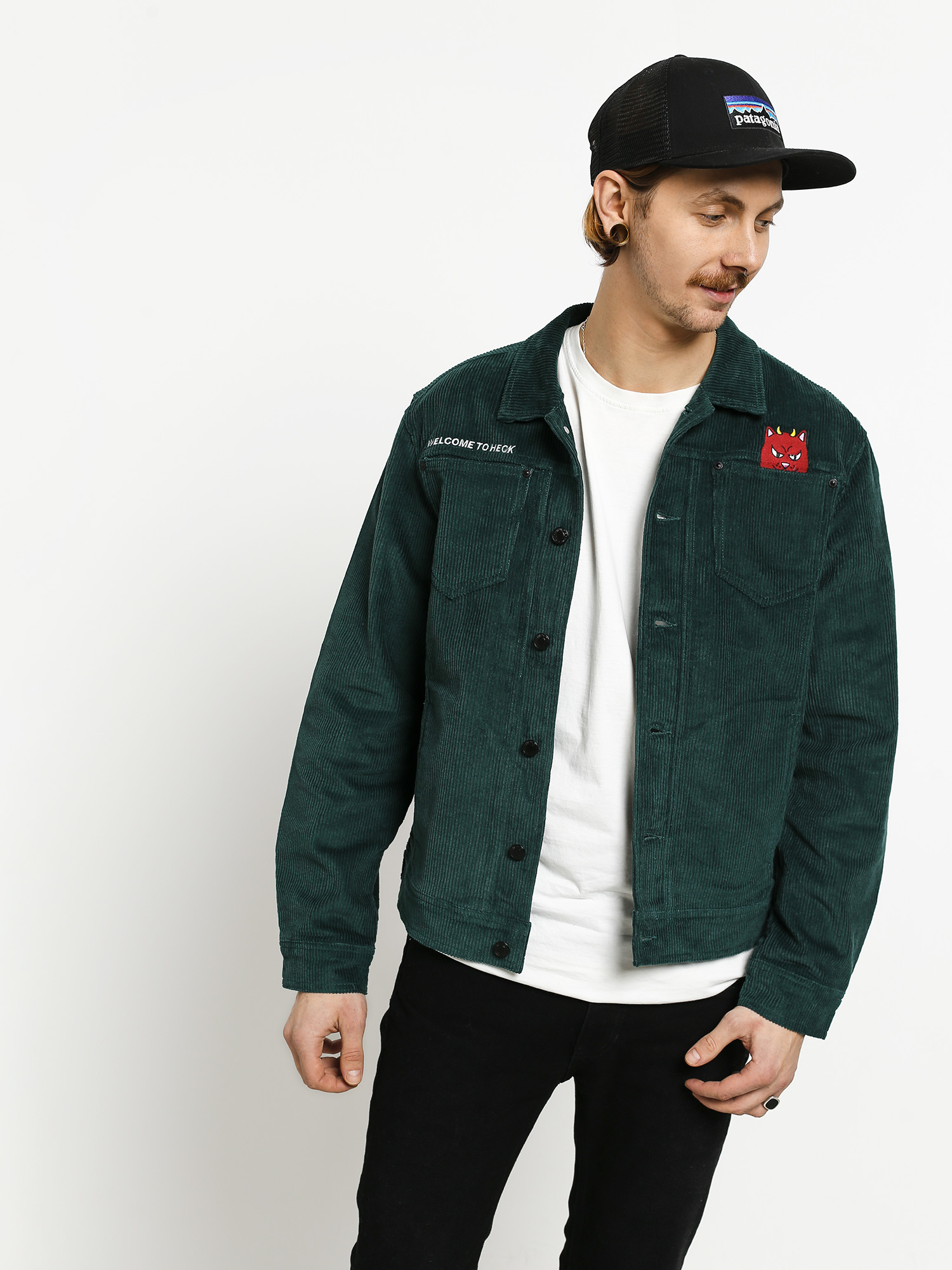 RipNDip Welcome To Heck Corduroy Jacket green (hunter green)