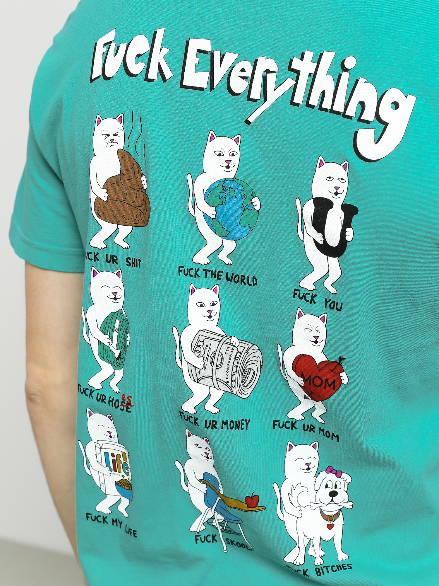 RipNDip Fuck Everything T-shirt (aqua)