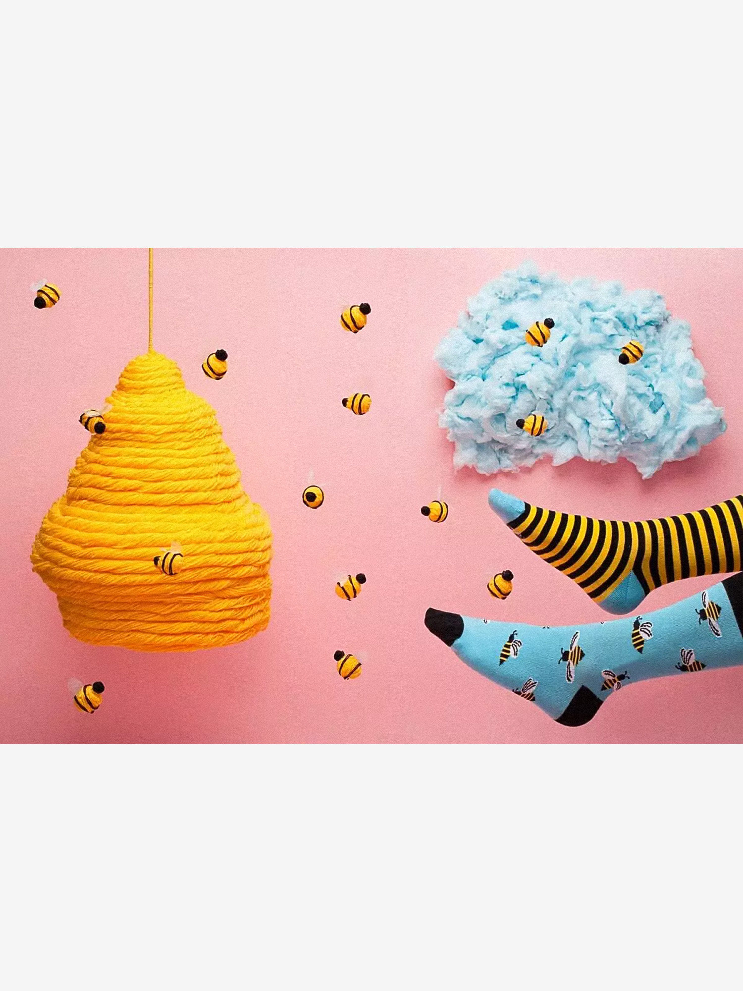 Many Mornings Socken Bee Bee (blue/yellow)