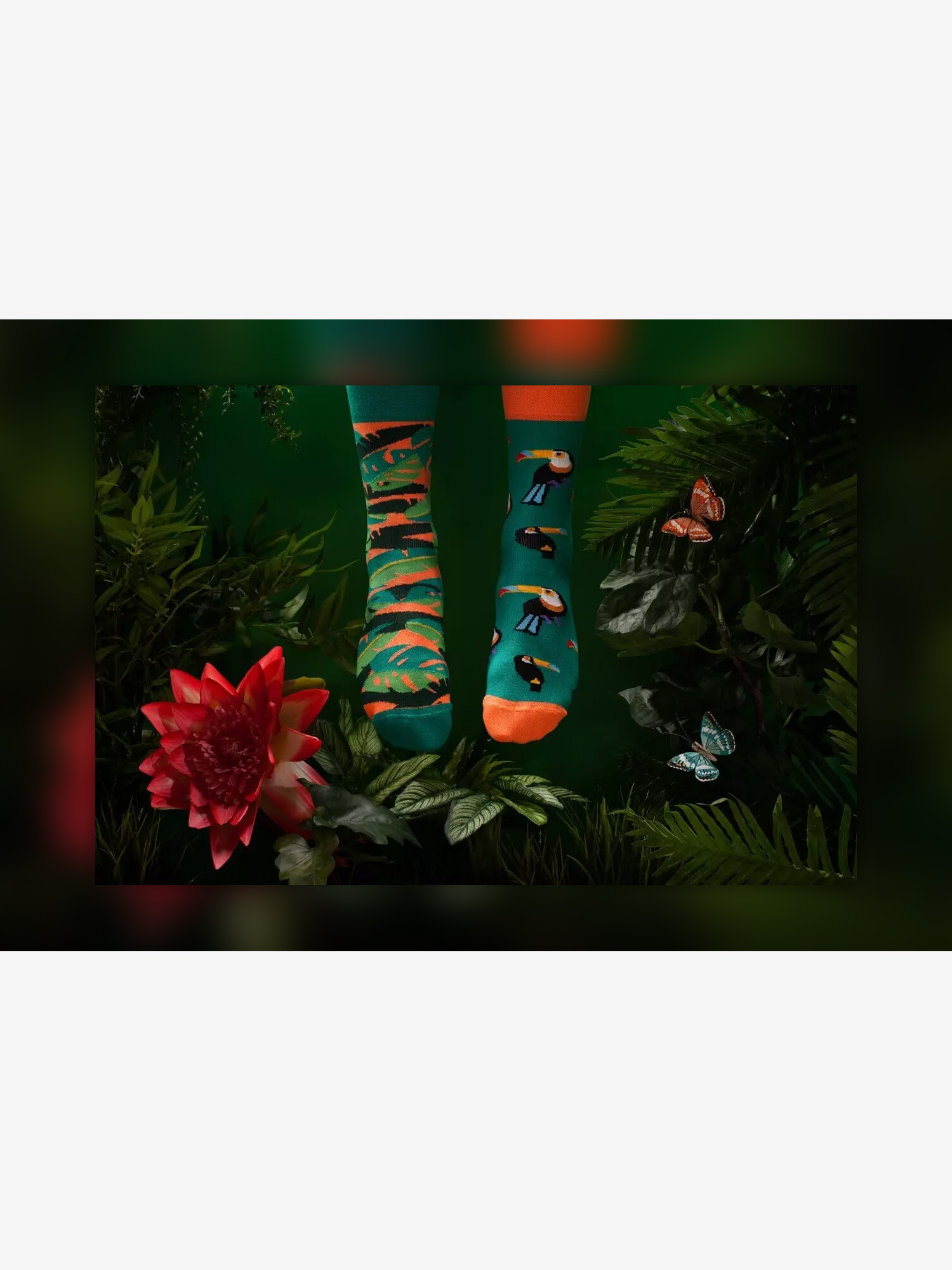 Many Mornings Tropical Heat Socken (green/coral)