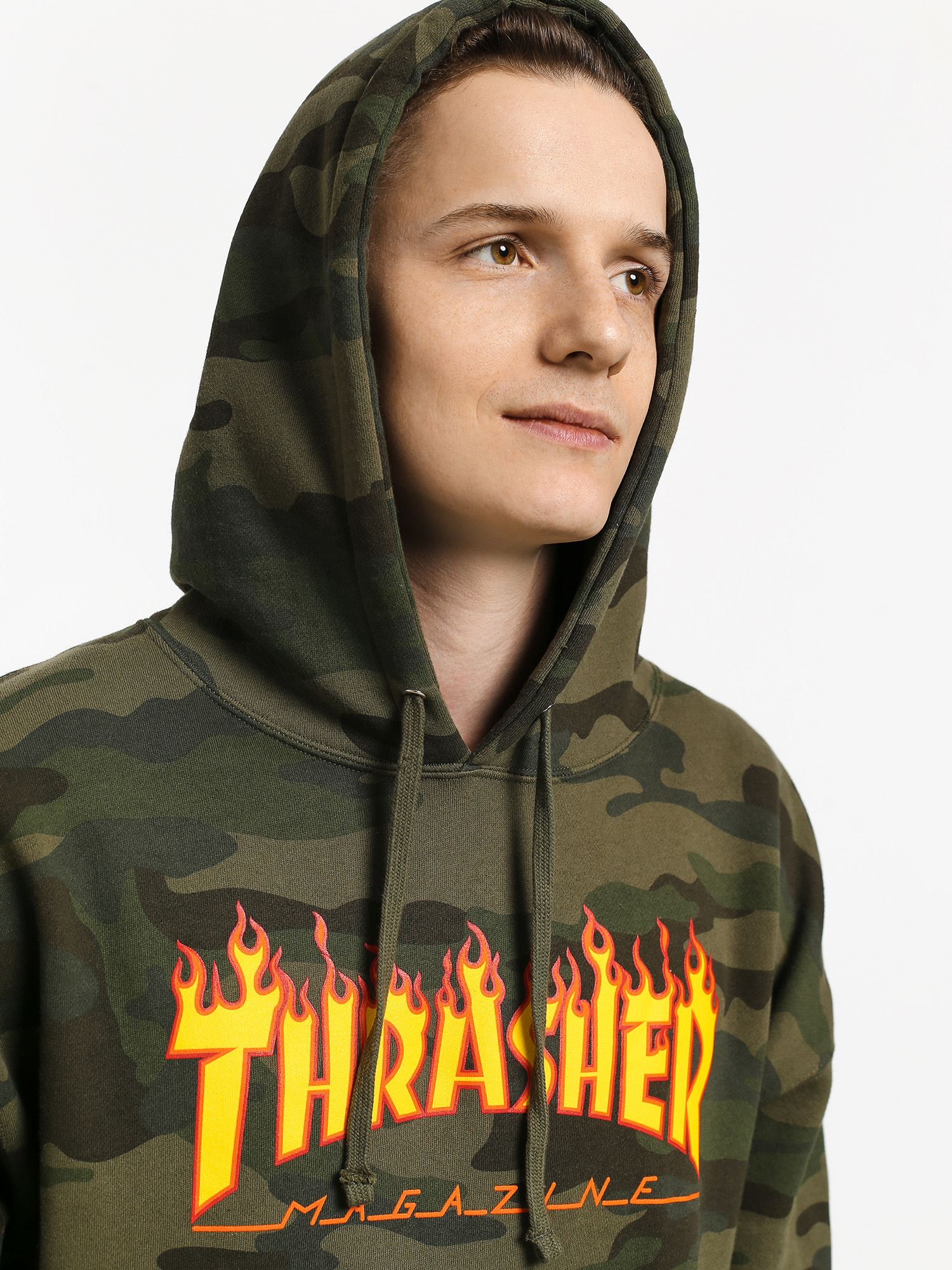 Thrasher Flame HD Hoodie (forest camo)
