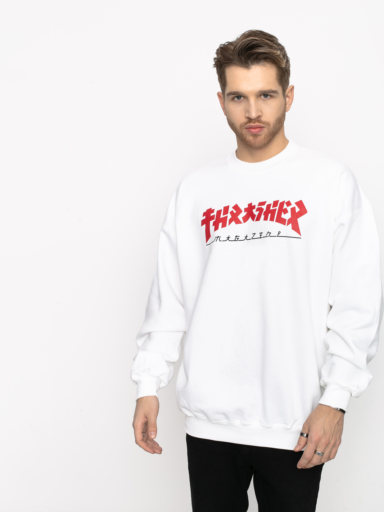 Thrasher Godzilla Crew Sweatshirt (white)