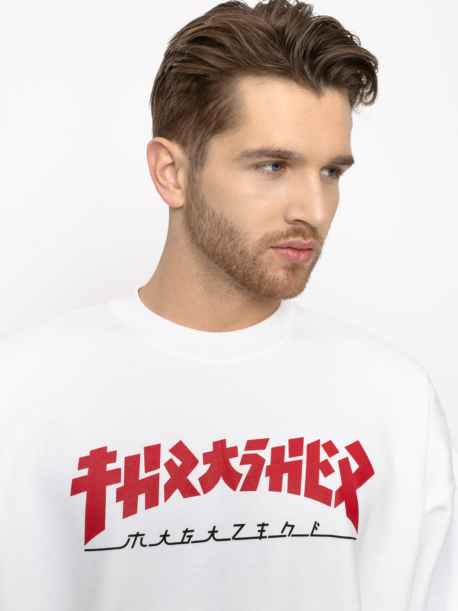 Thrasher Godzilla Crew Sweatshirt (white)