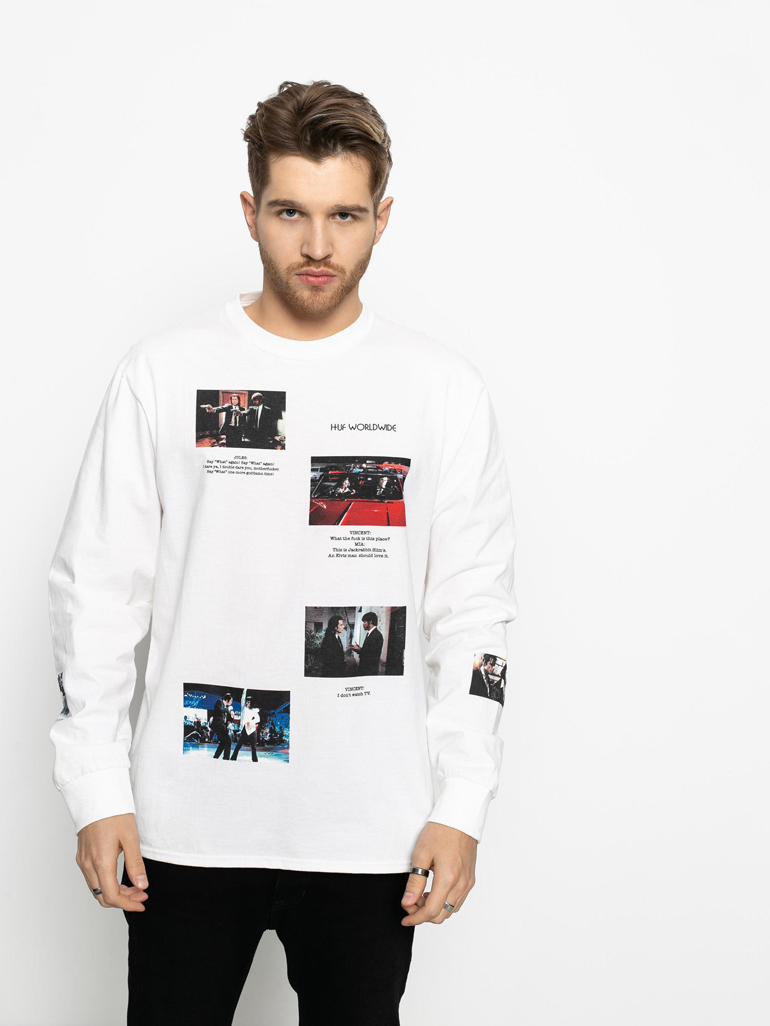 HUF Pulp Fiction Scenes Longsleeve white white