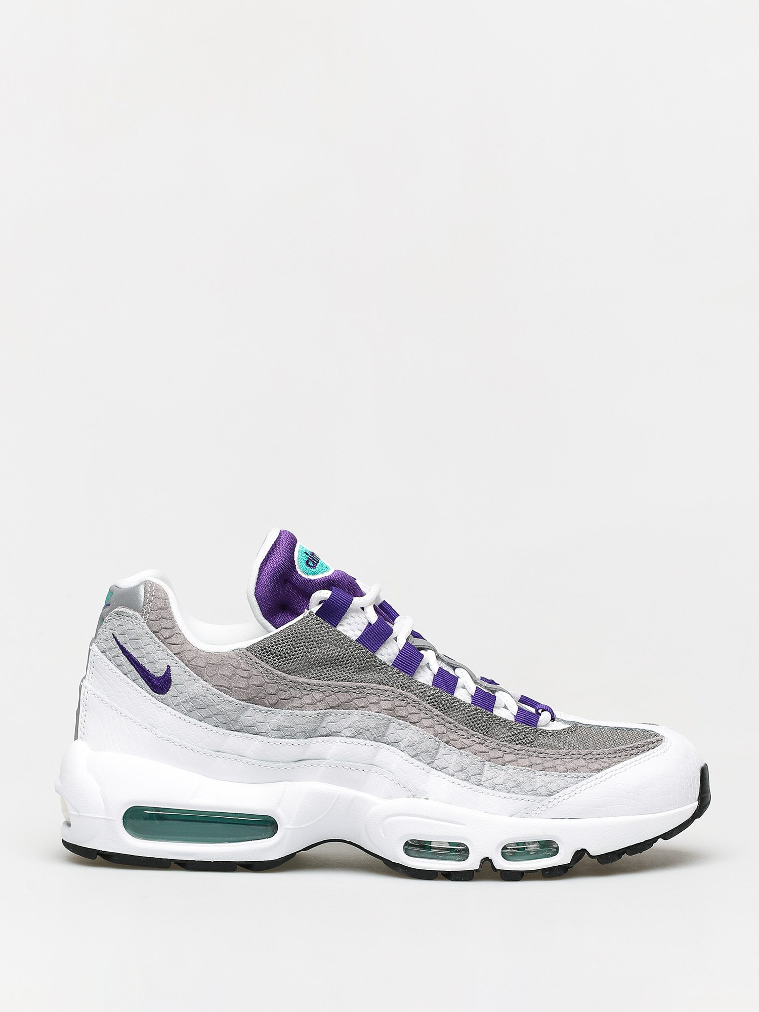 Nike Air Max 95 Lv8 Shoes grey (white/court purple emerald green)
