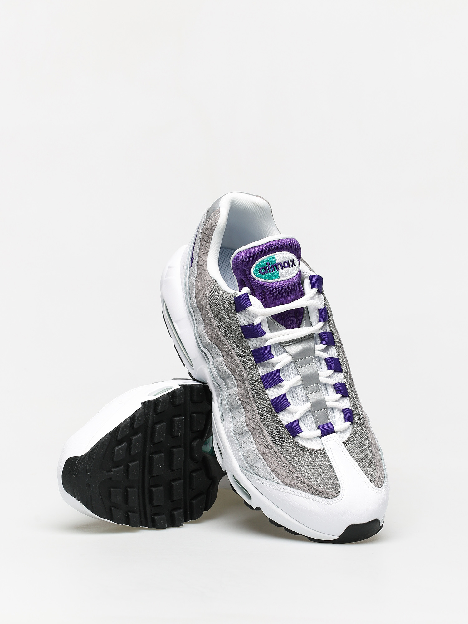 Nike Air Max 95 Lv8 Shoes (white/court purple emerald green)