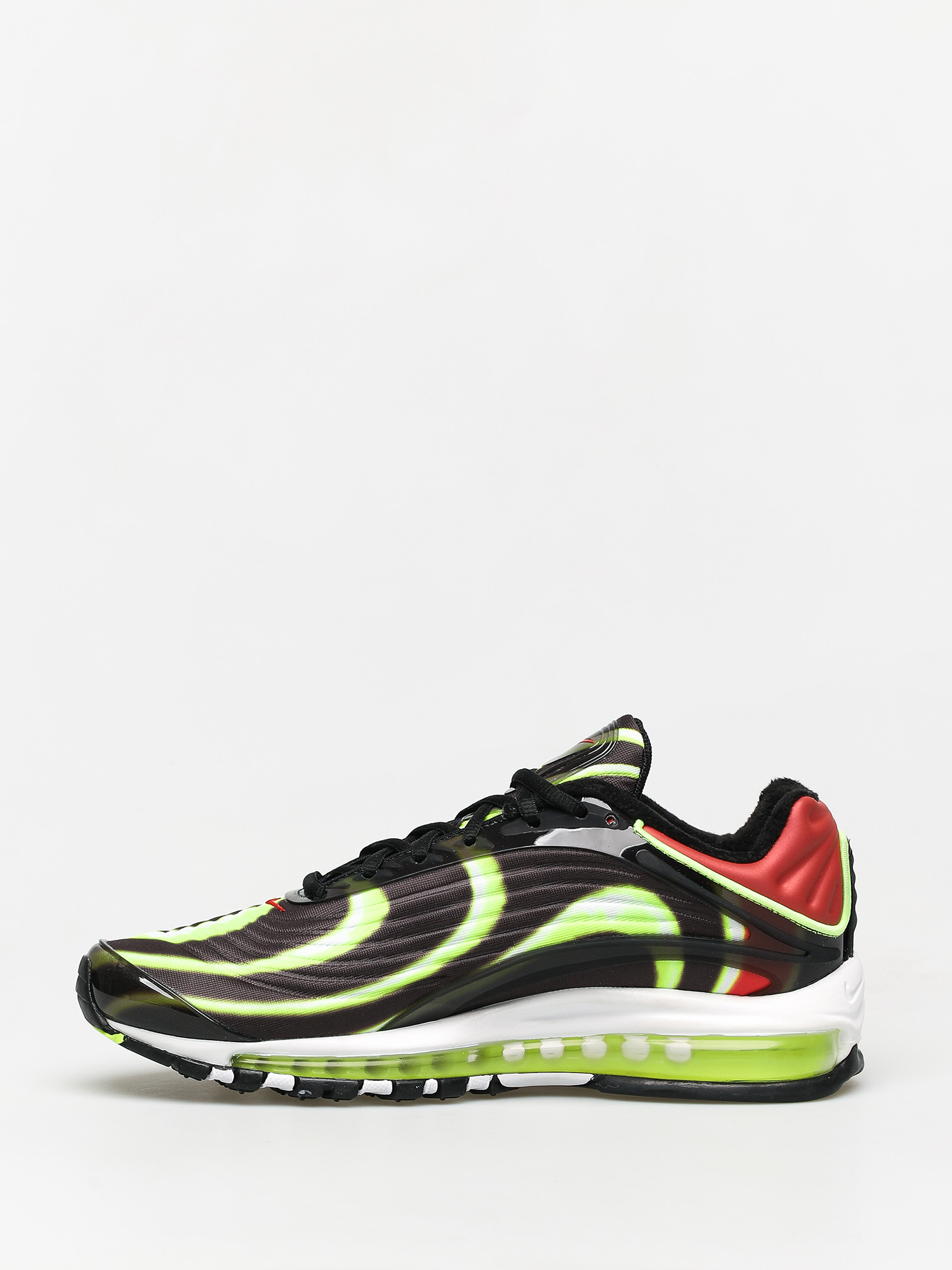 Nike Air Max Deluxe Shoes (black/volt habanero red white)