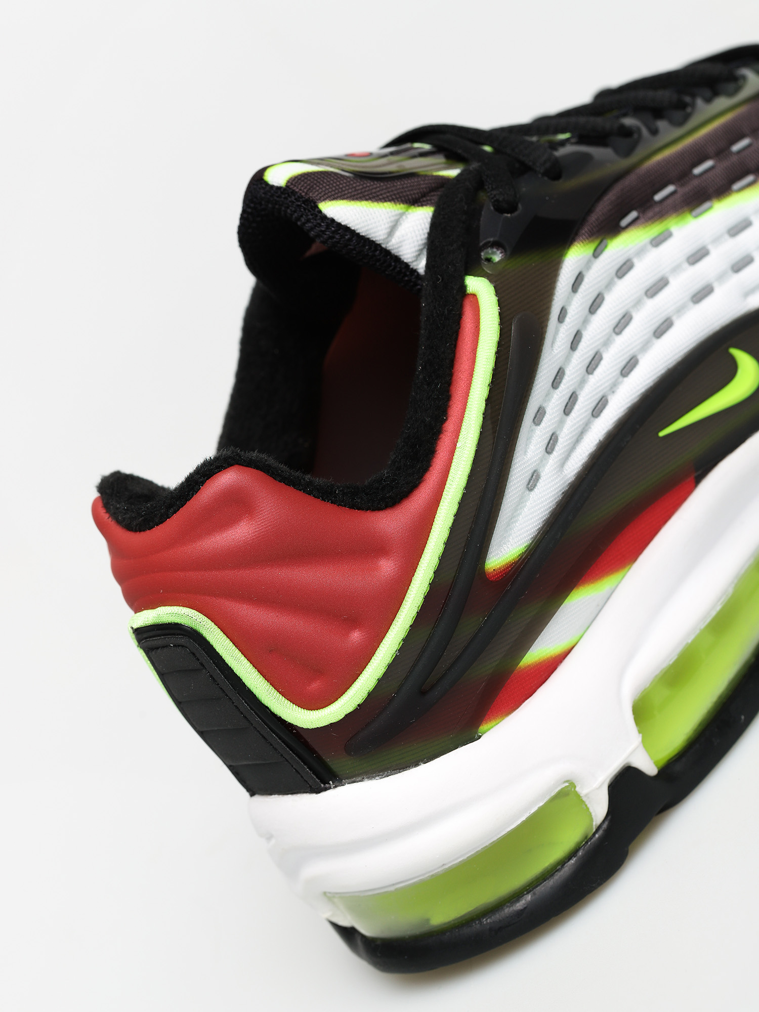 Nike Air Max Deluxe Shoes (black/volt habanero red white)