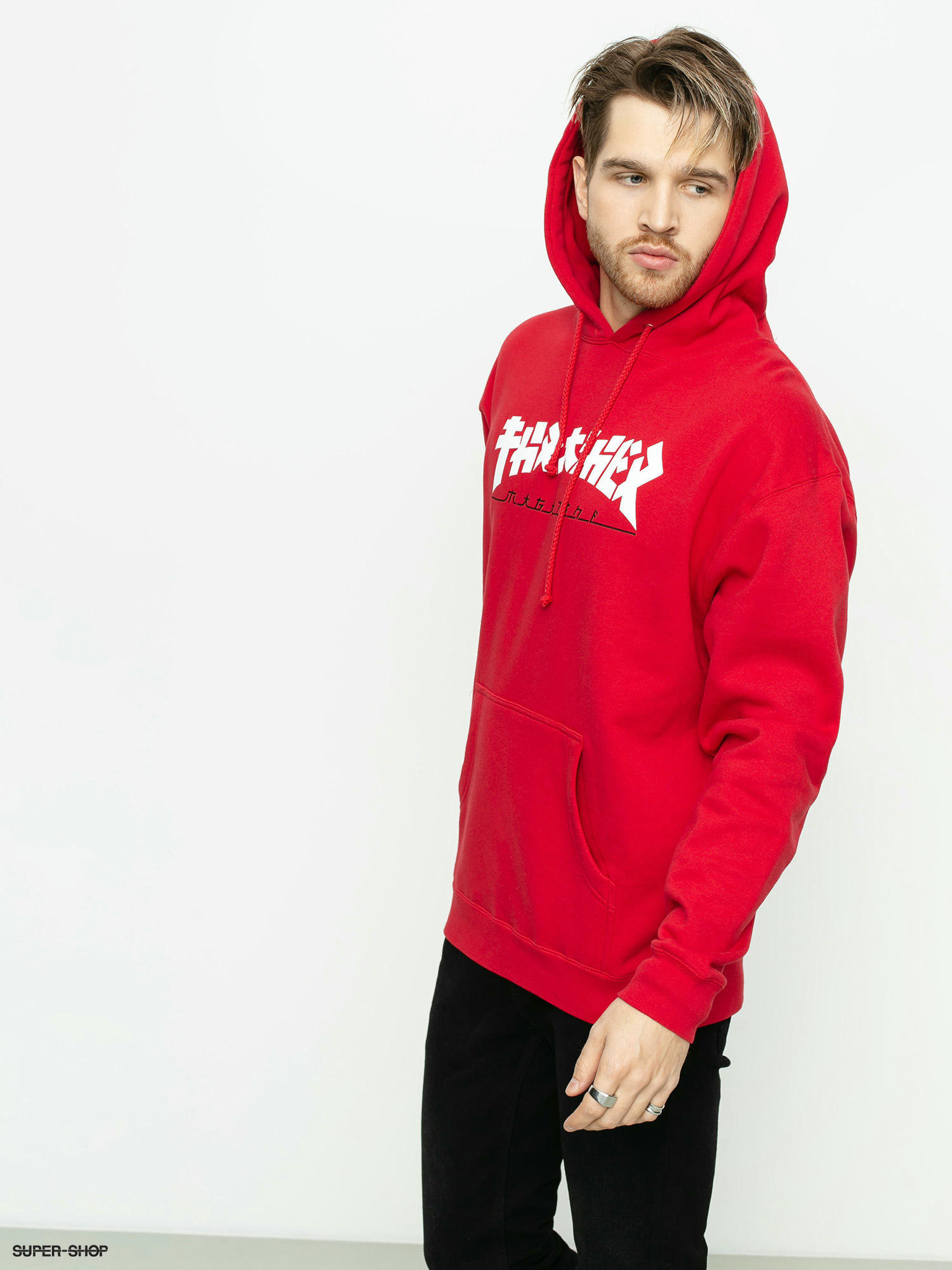 Thrasher godzilla red on sale hoodie