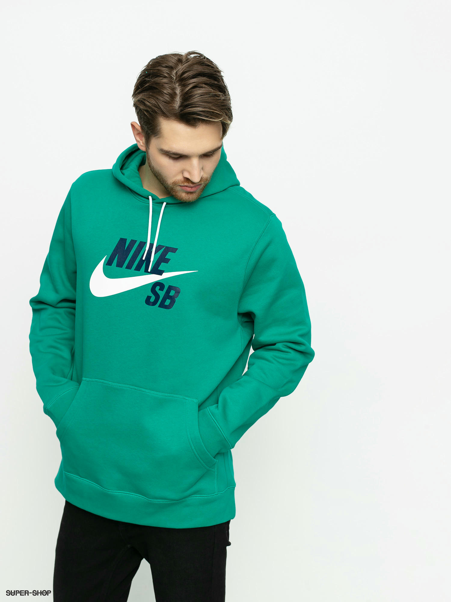 Nike SB Icon HD Hoodie green neptune green white